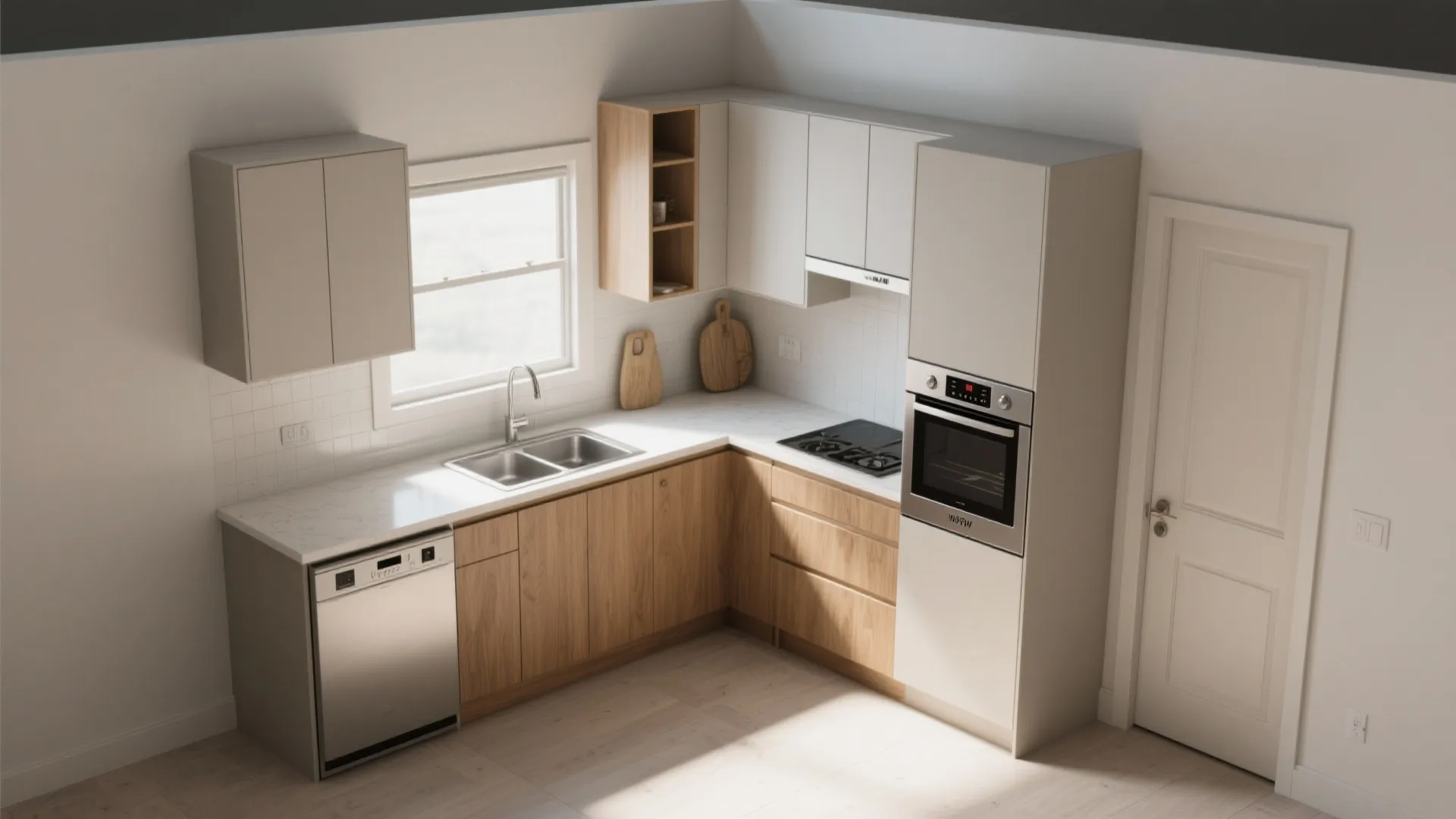 L-Shaped Layout to Free Counter Space