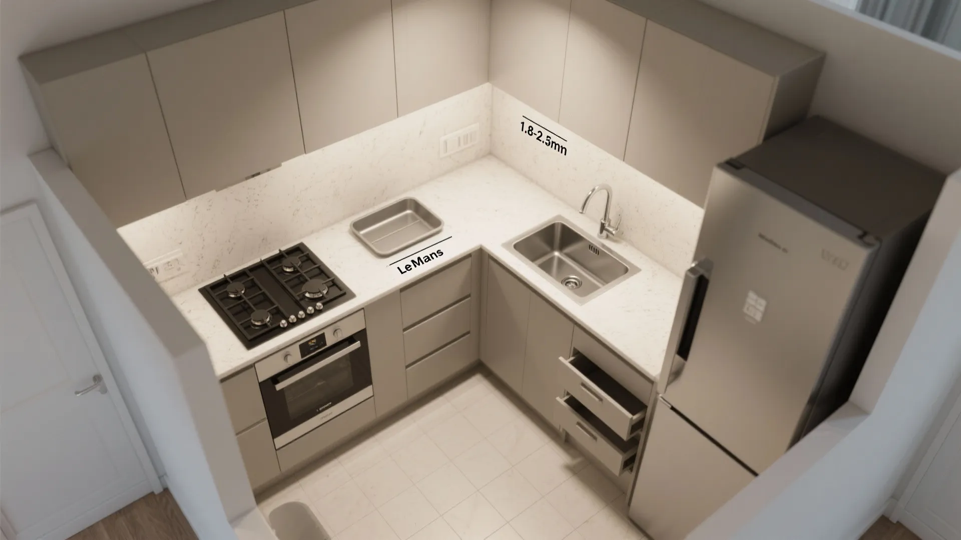 L-Shaped Layout to Unlock Counter Space