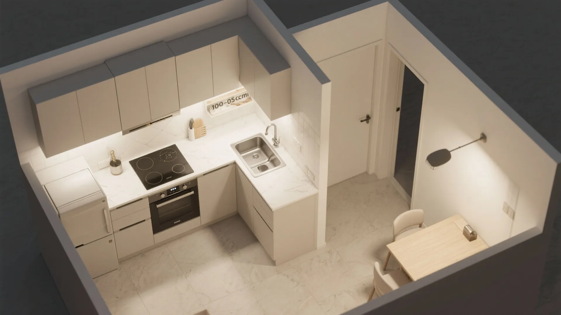 L-Shaped Layout To Free Counter Space