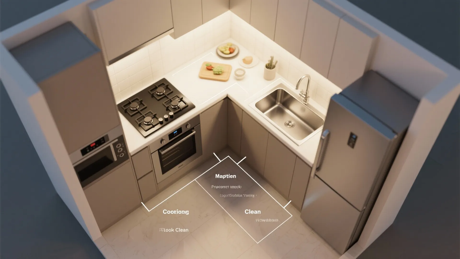 L-Shaped Layout to Free Up Counter Space