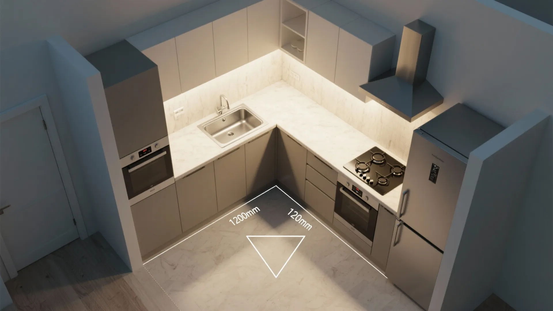L-Shaped Layout to Maximize Counter Space