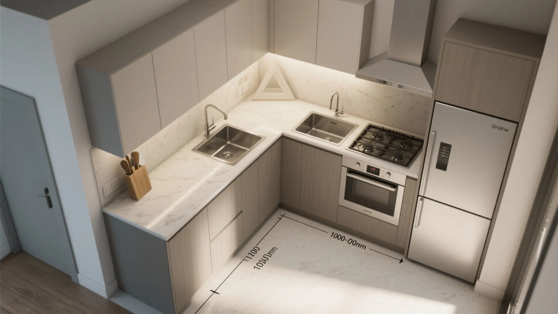 L-Shaped Layout to Unlock Countertop Space