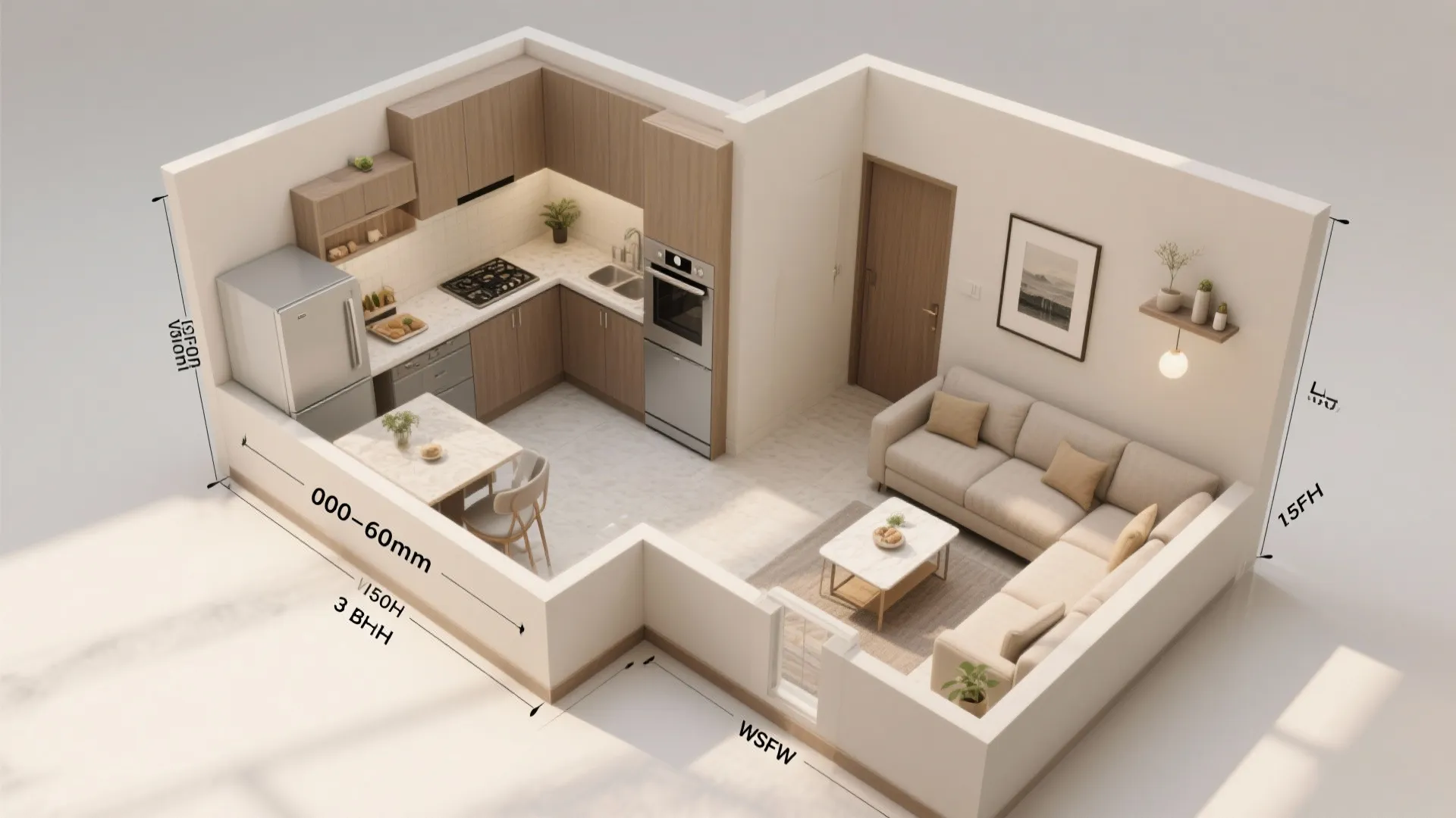 Flexible L-shaped layouts that free countertop space