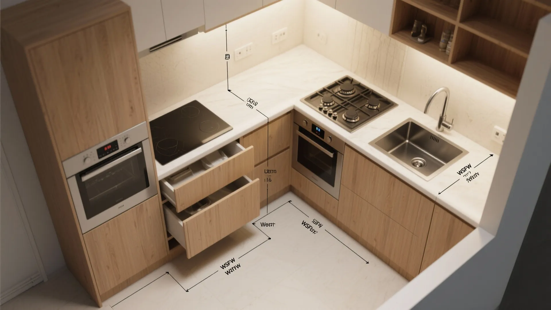 L-Shaped Layouts that Free Counter Space