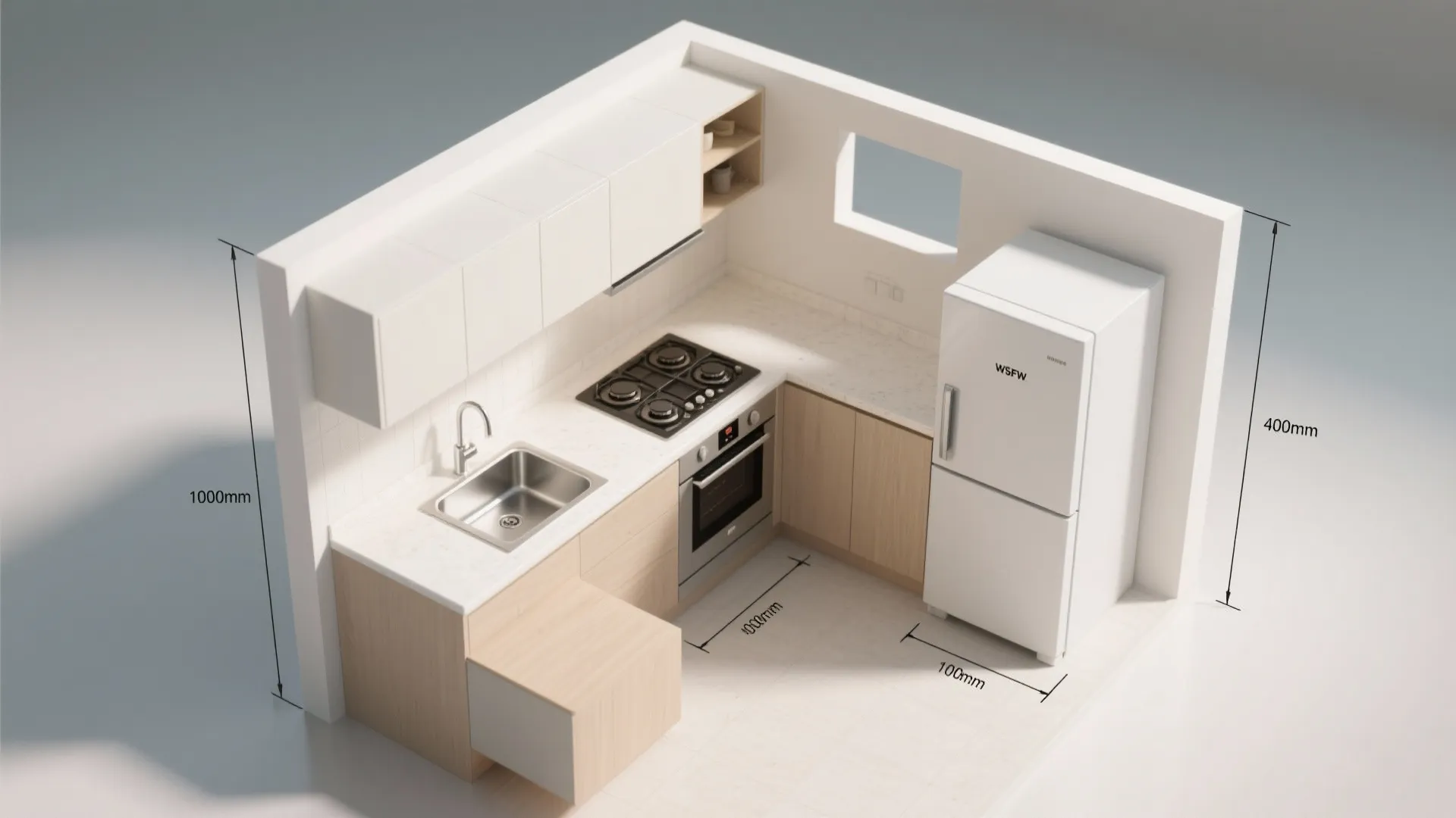 L-Shaped Layout to Free Counter Space