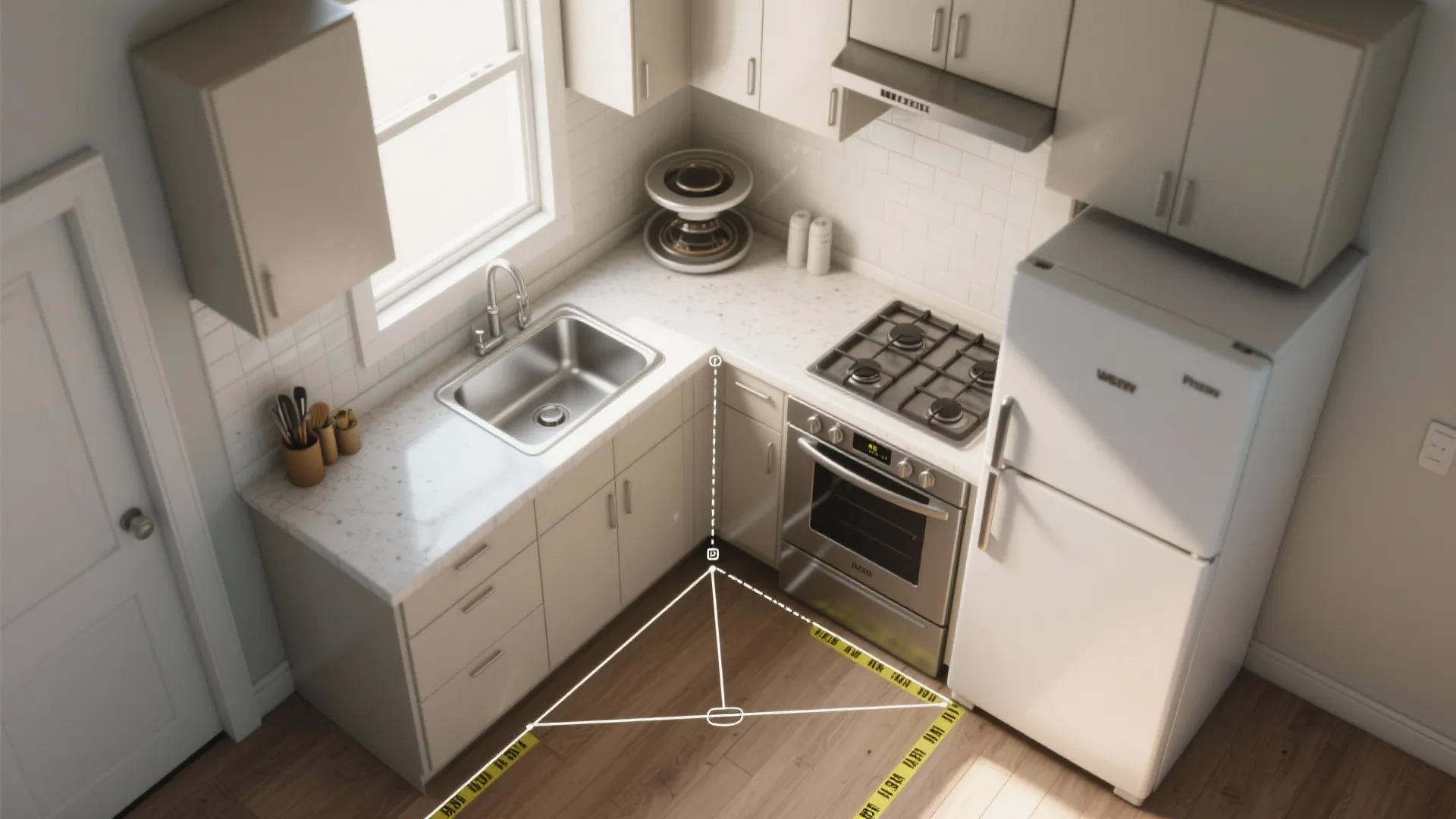 The hard-working L-shaped small kitchen