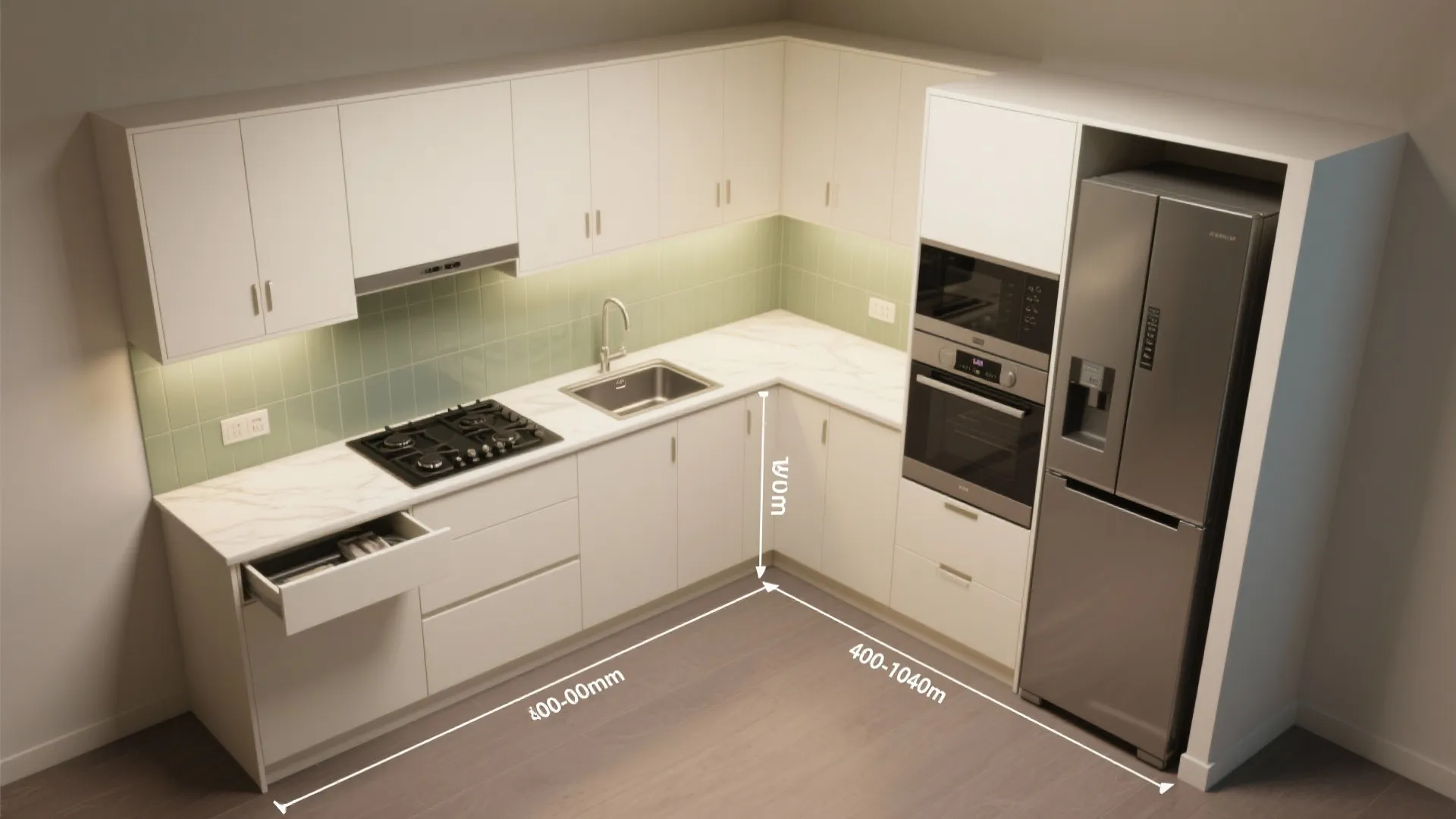 L-Shaped Layout to Free Counter Space