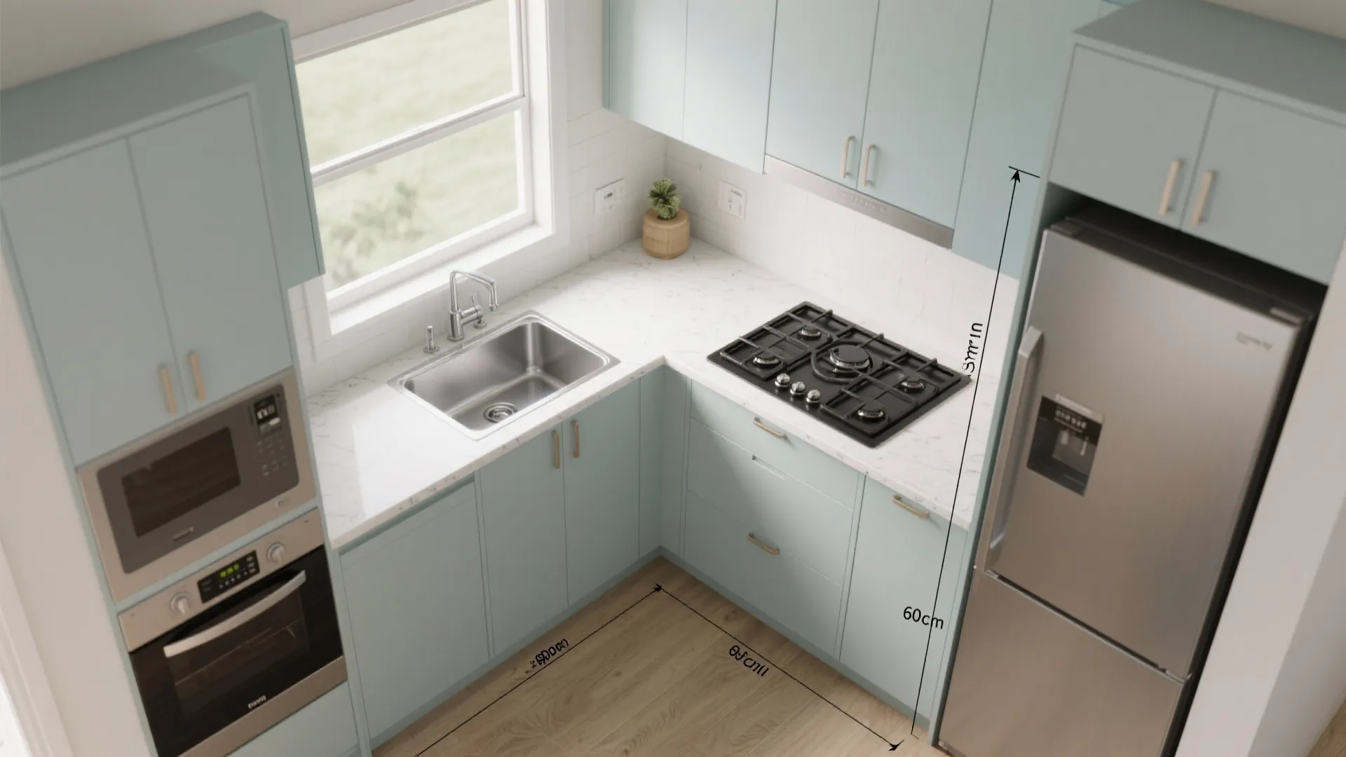 L-Shaped Layout to Free Counter Space