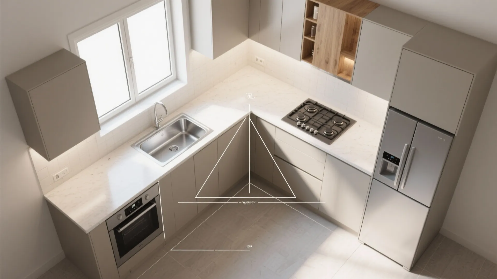 L-Shaped Kitchen Layout for Efficient Movement