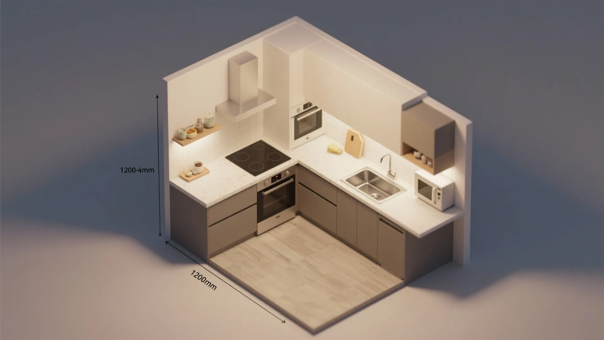 L-Shaped Small Kitchen Layout