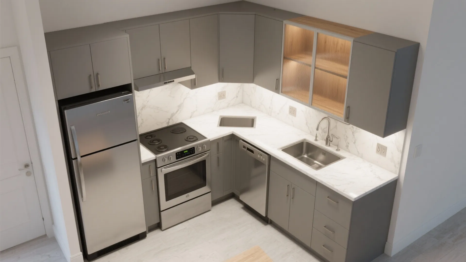 L-Shaped Small Kitchen Layout