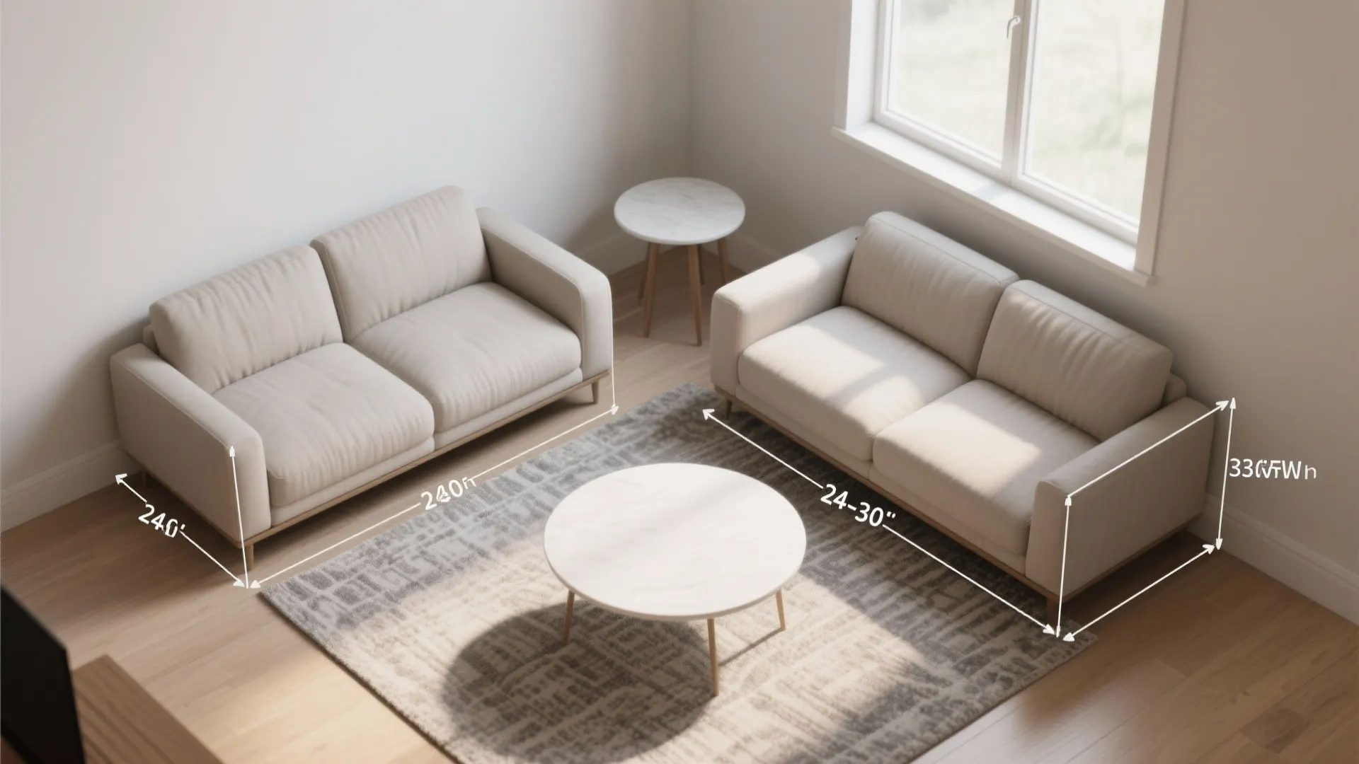 2) Perpendicular “L” Arrangement with a Defined Walk Path