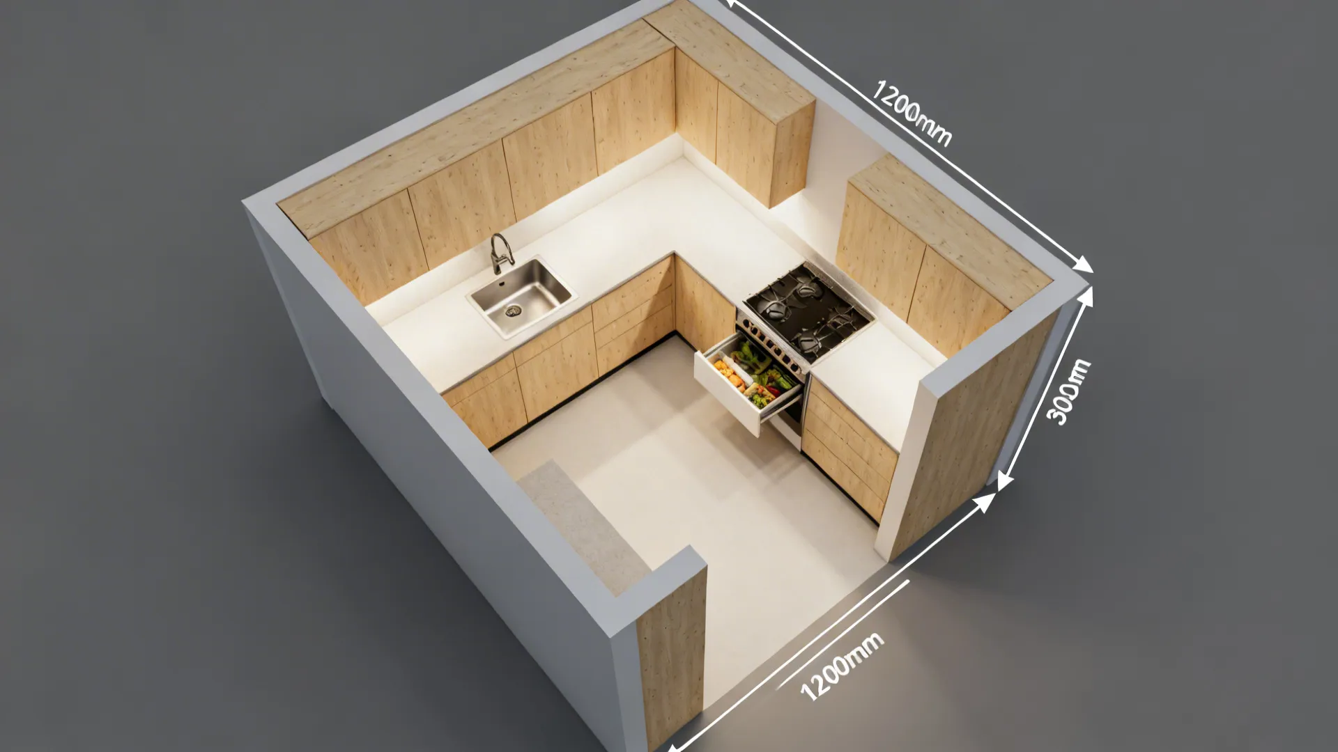 3) L-Shaped Plywood Layout to Max Counter Space