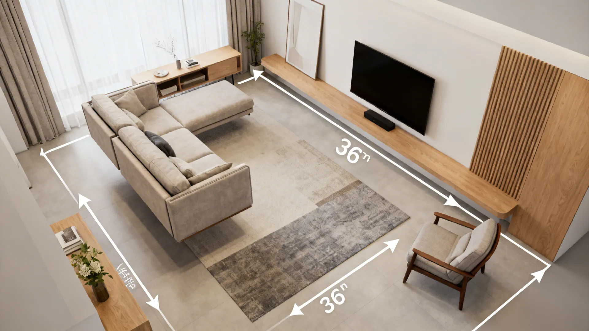 2) Float the Sofa, Anchor the Corner