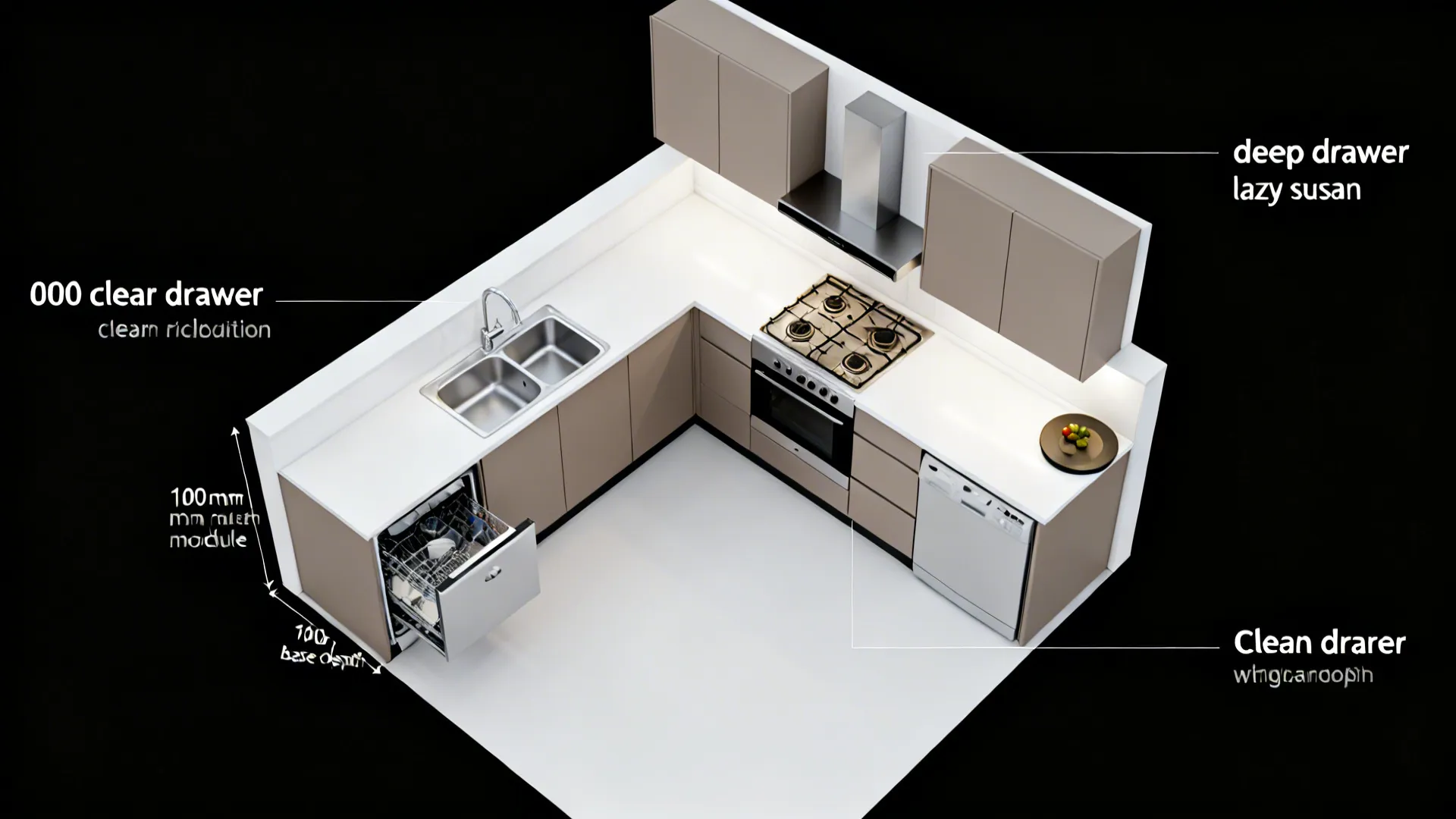 Compact L-shaped kitchens that flow