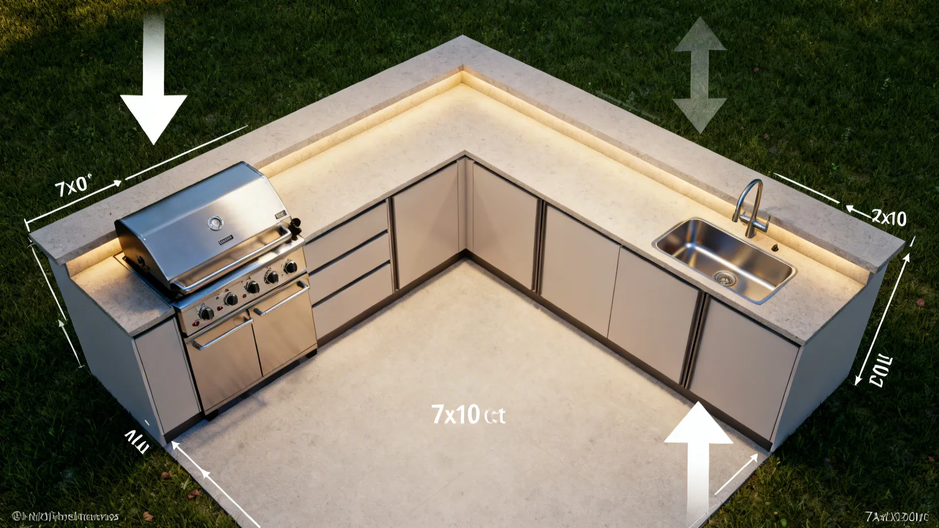 Compact L-shaped layout that frees up countertop flow