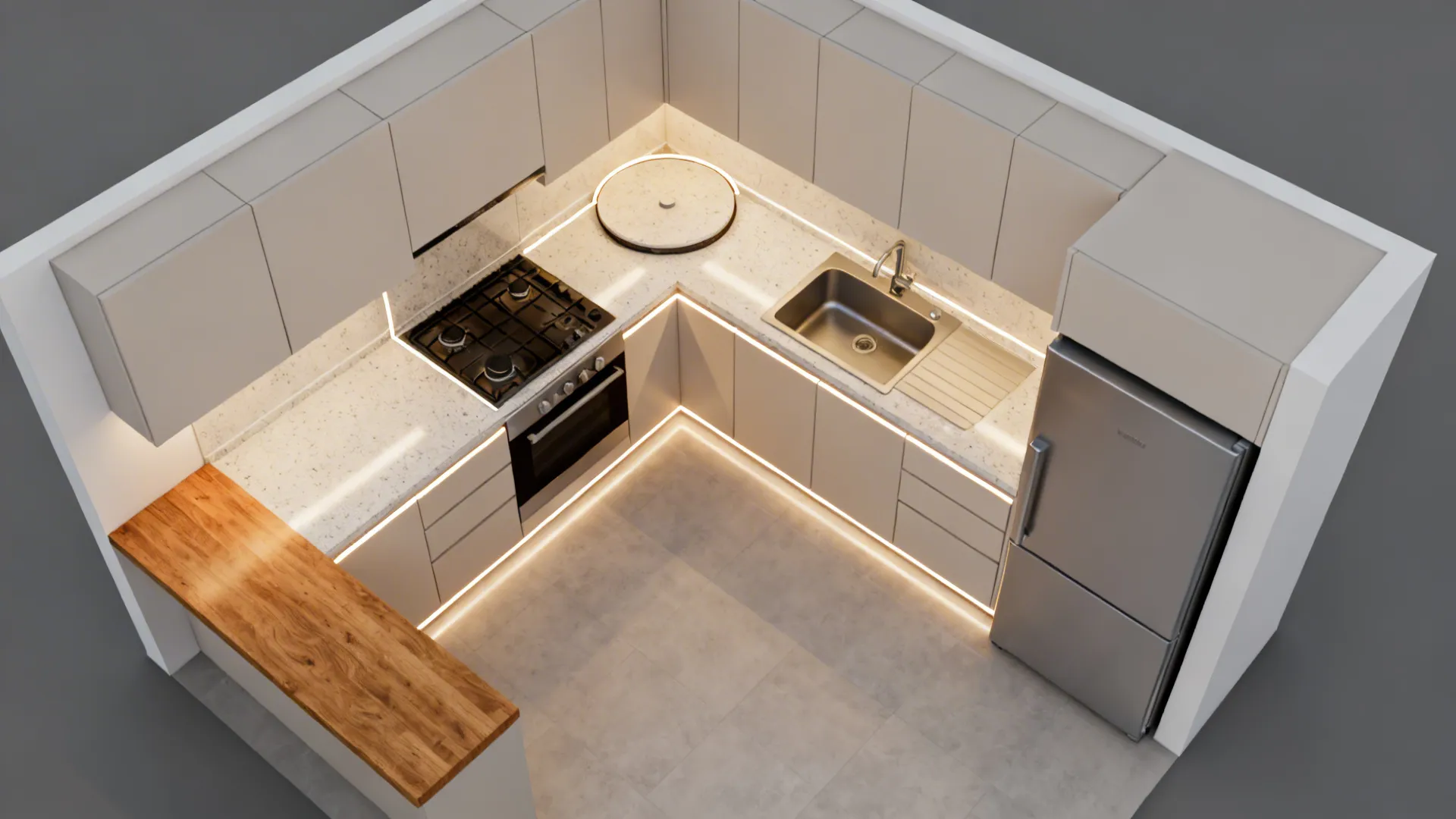 L-Shaped Layout to Unlock Counters