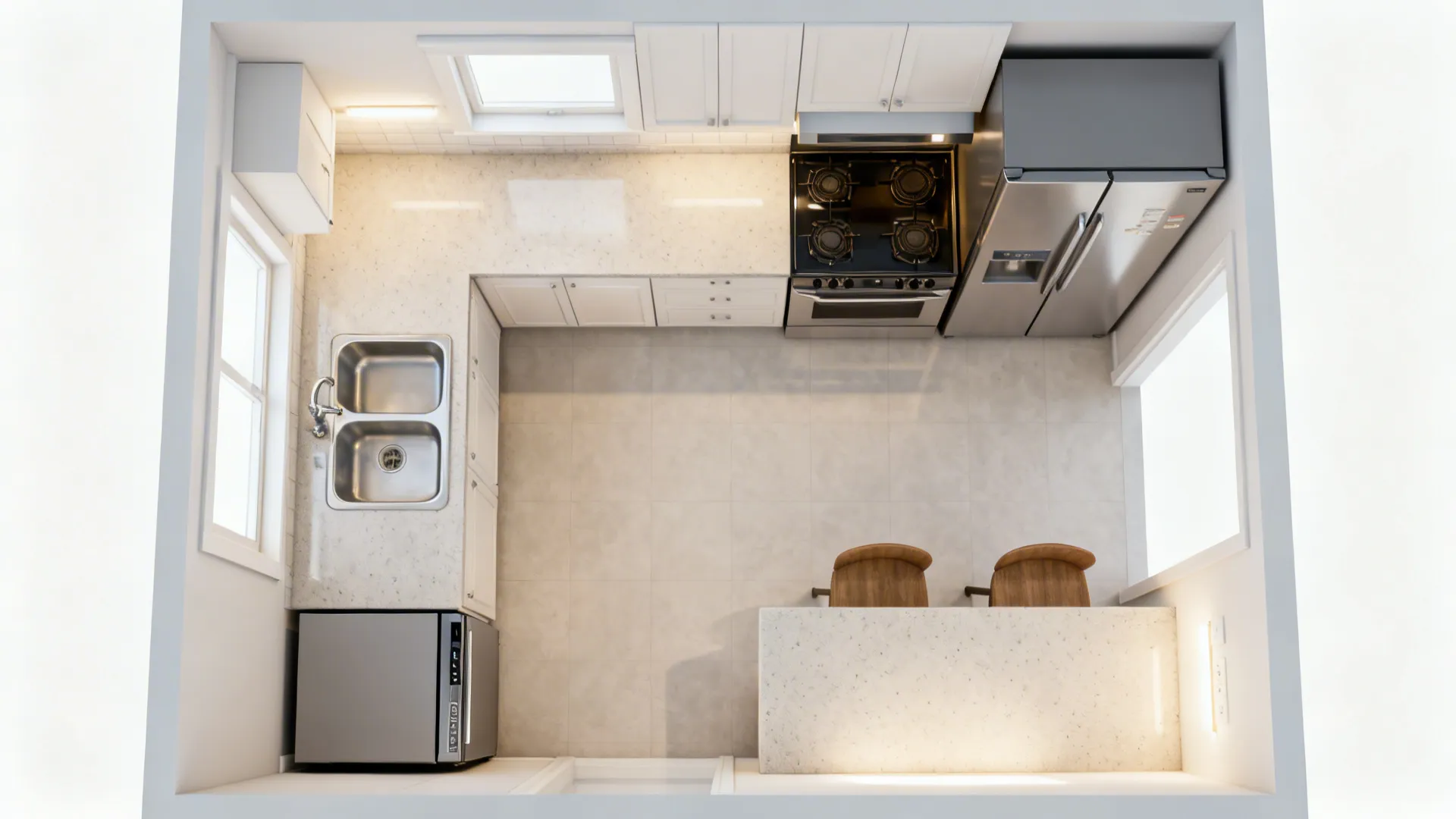 L-Shaped Layout to Unlock Counter Space