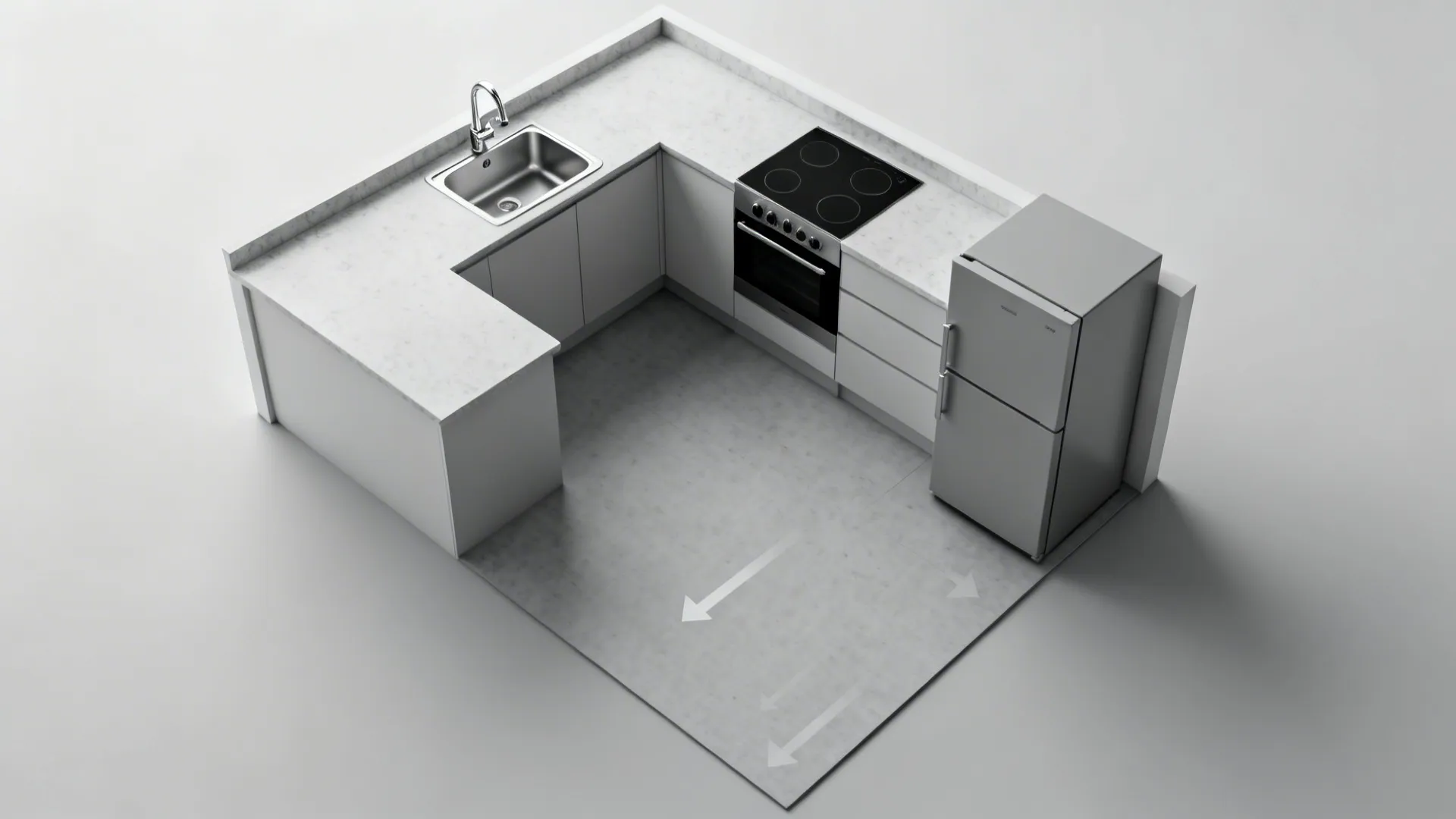 Compact L Layout with Work Triangle Tweaks