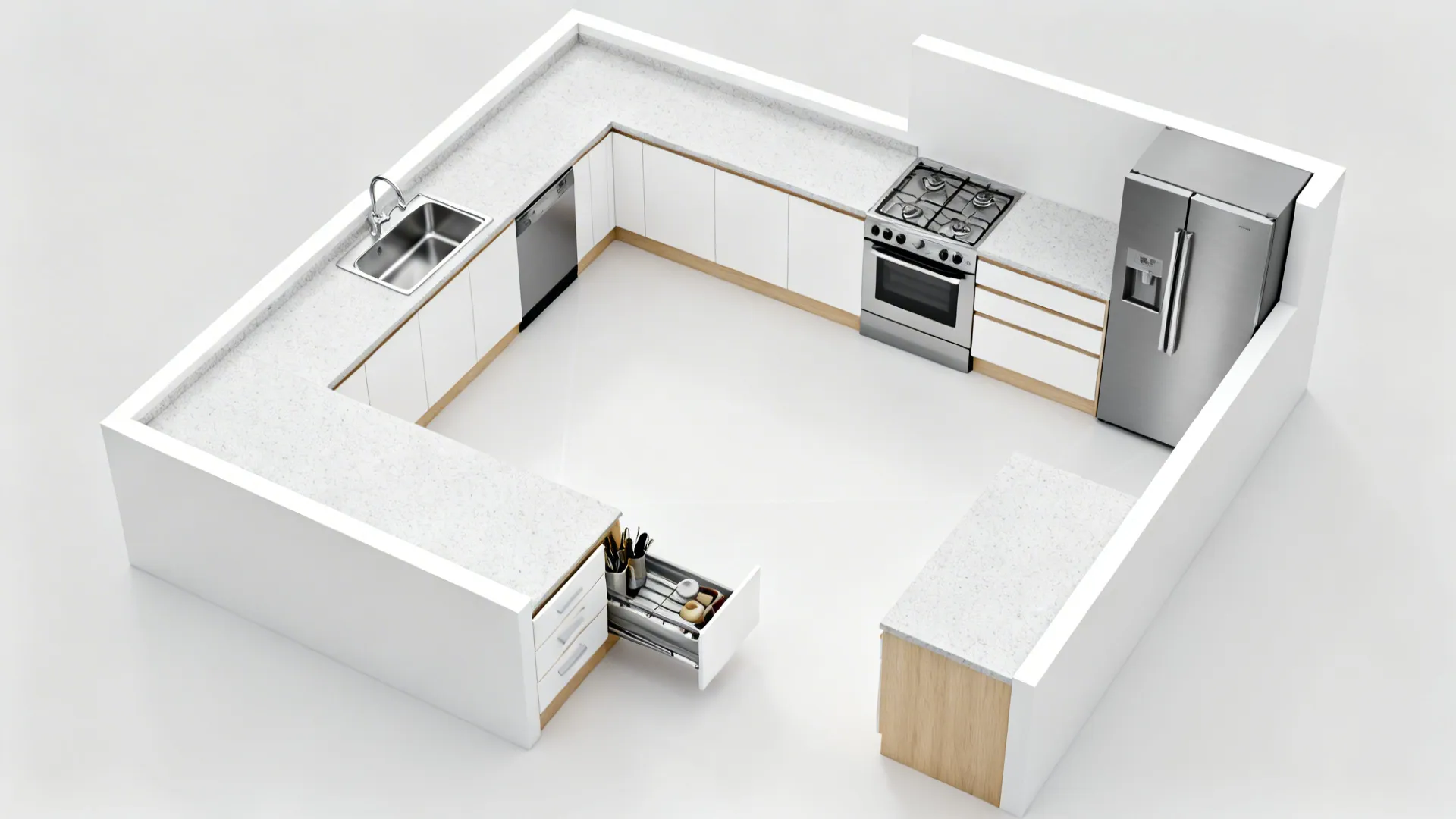 L-Shaped Layout That Unlocks Counter Space