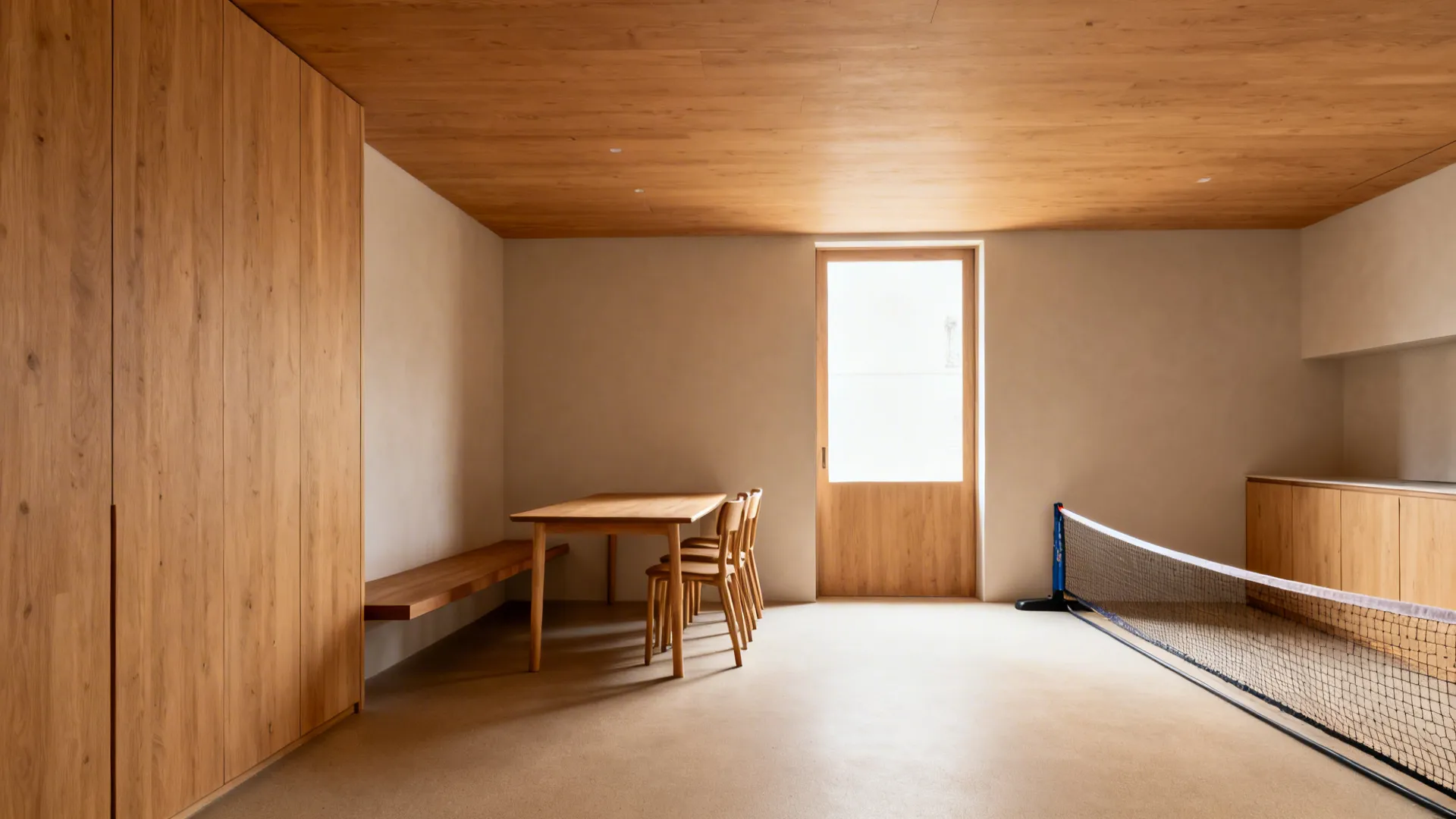 Small dining room in an L-shaped arrangement with clear central space