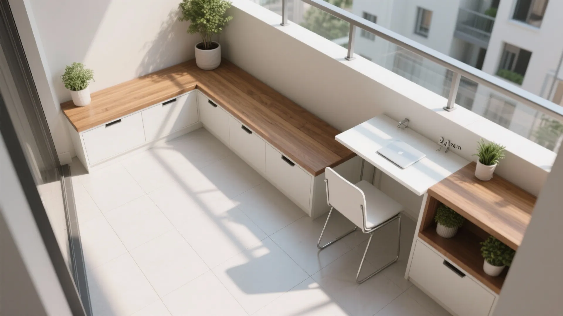 L-Shaped Micro Lounge Layout