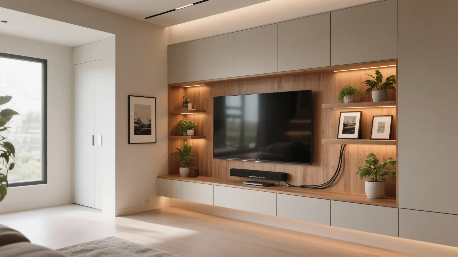 L-Shaped Media Wall and Corner Display