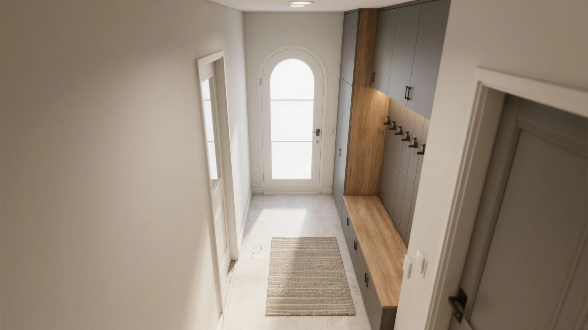 L-Shaped Flow: Zoning the Hall Into a Micro-Mudroom