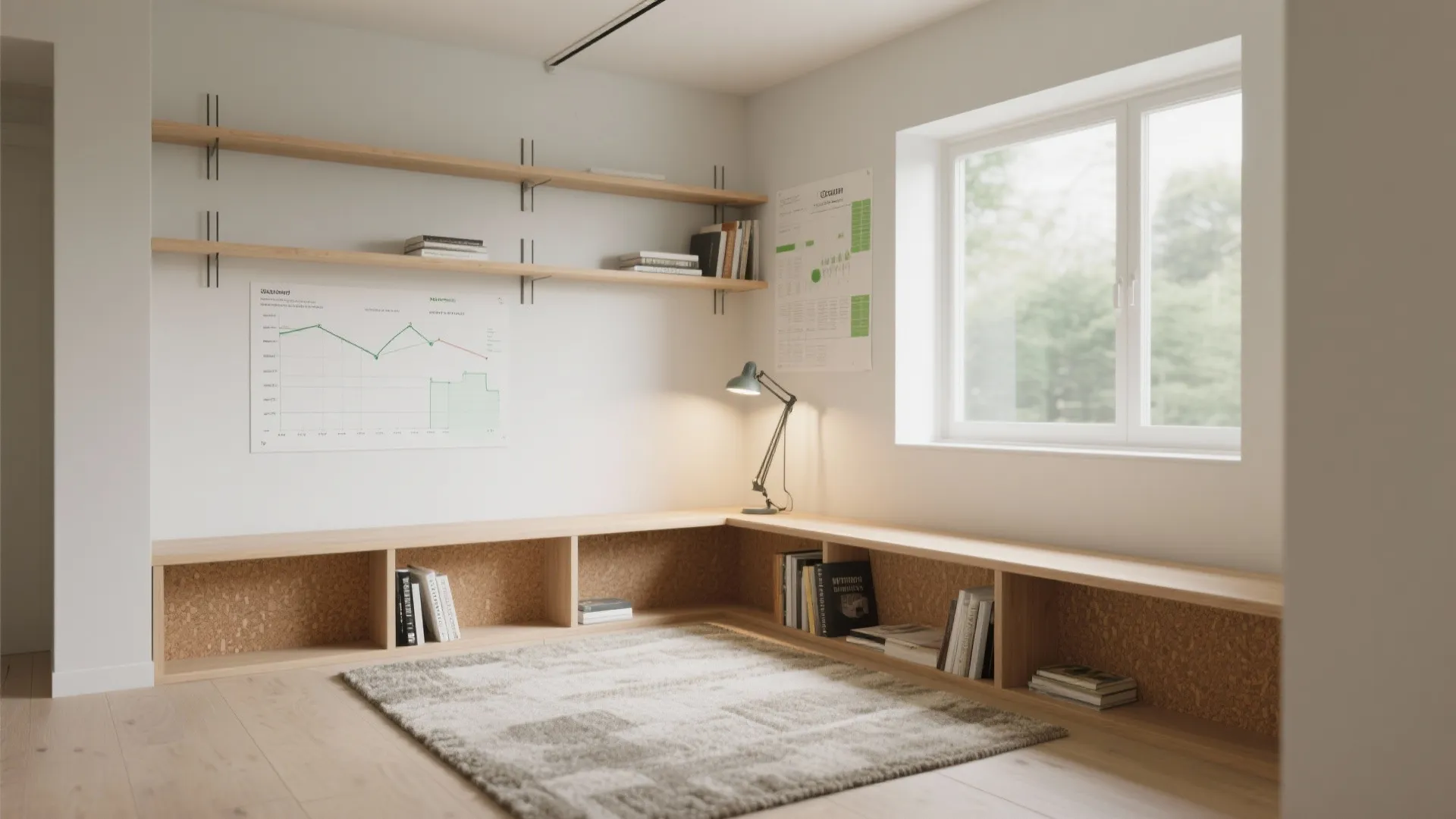 L-Shaped Reading Nook with Chart Corner