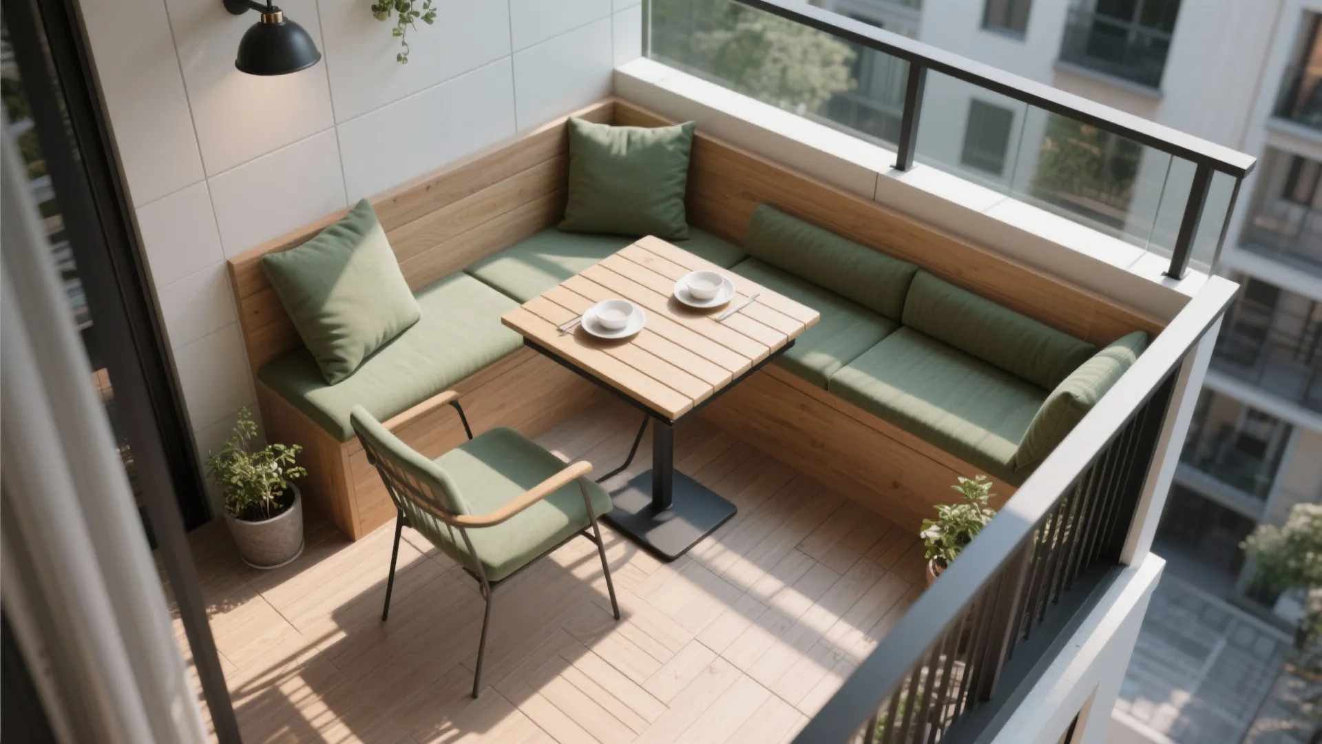 L-Shaped Nook with a Fold-Down Table