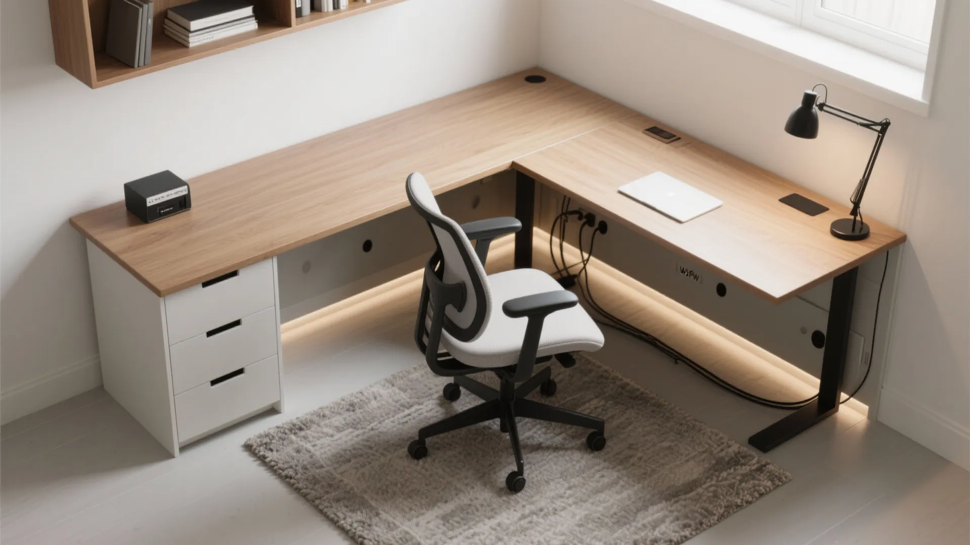 Corner L-shaped Study Nook