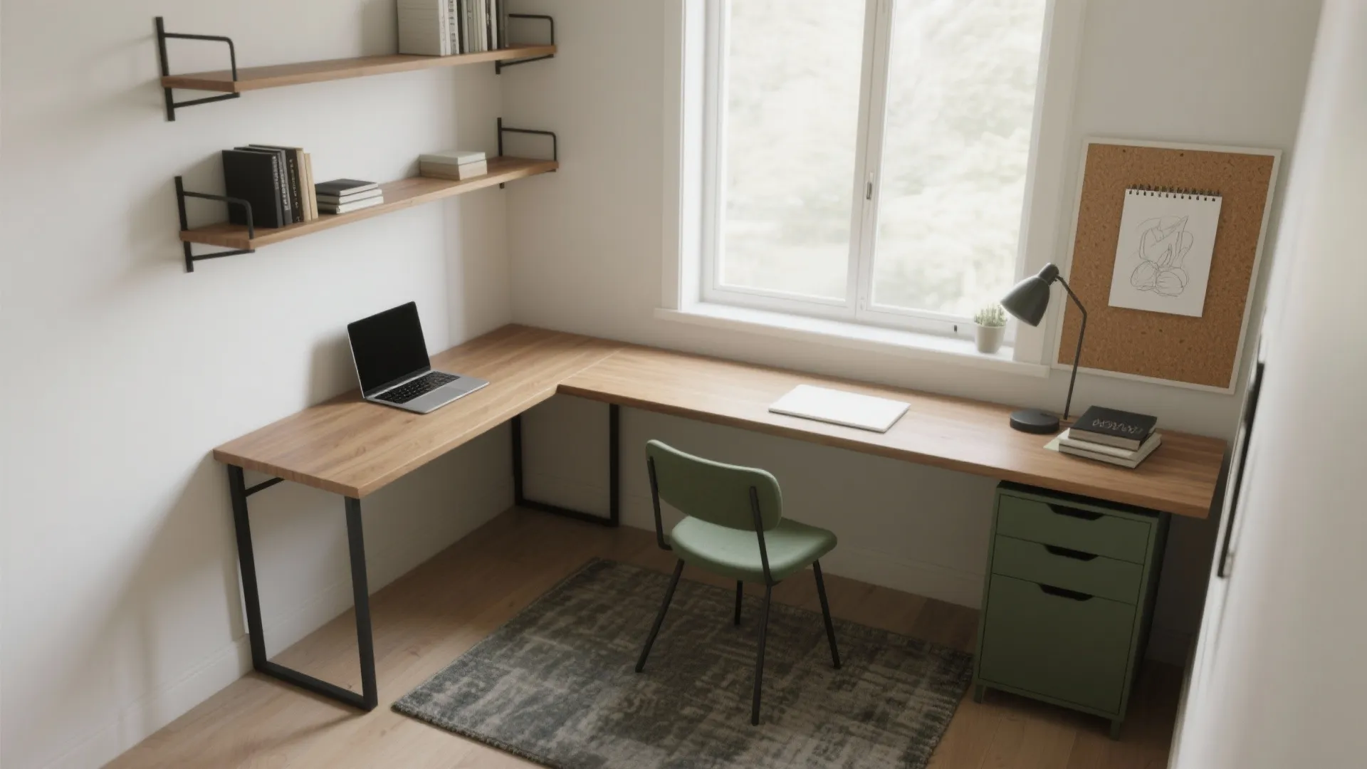 Corner L-shaped Study Nook