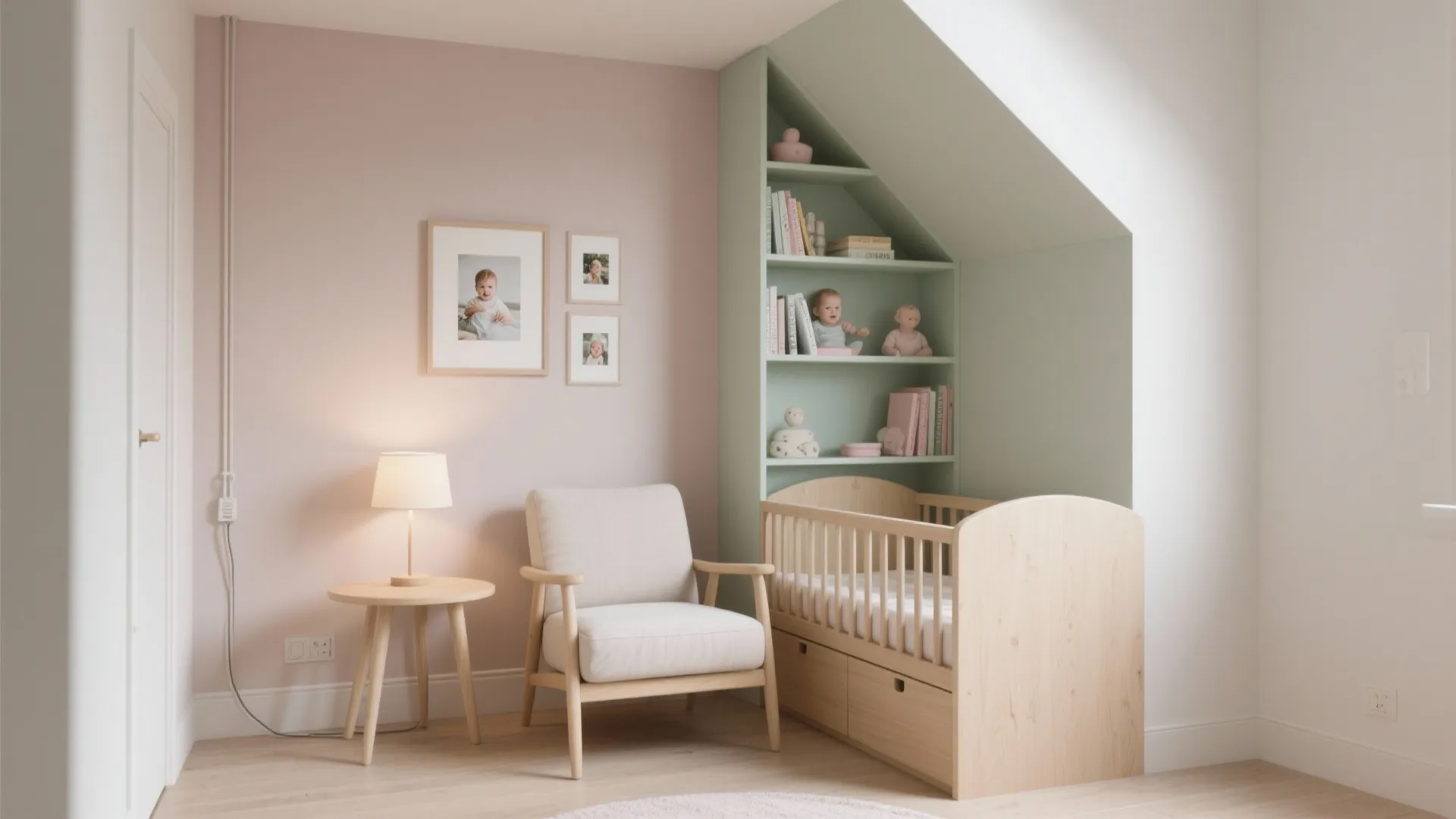 3) L-Shaped Nursery Nook: A Cozy Corner for Consistent Photos