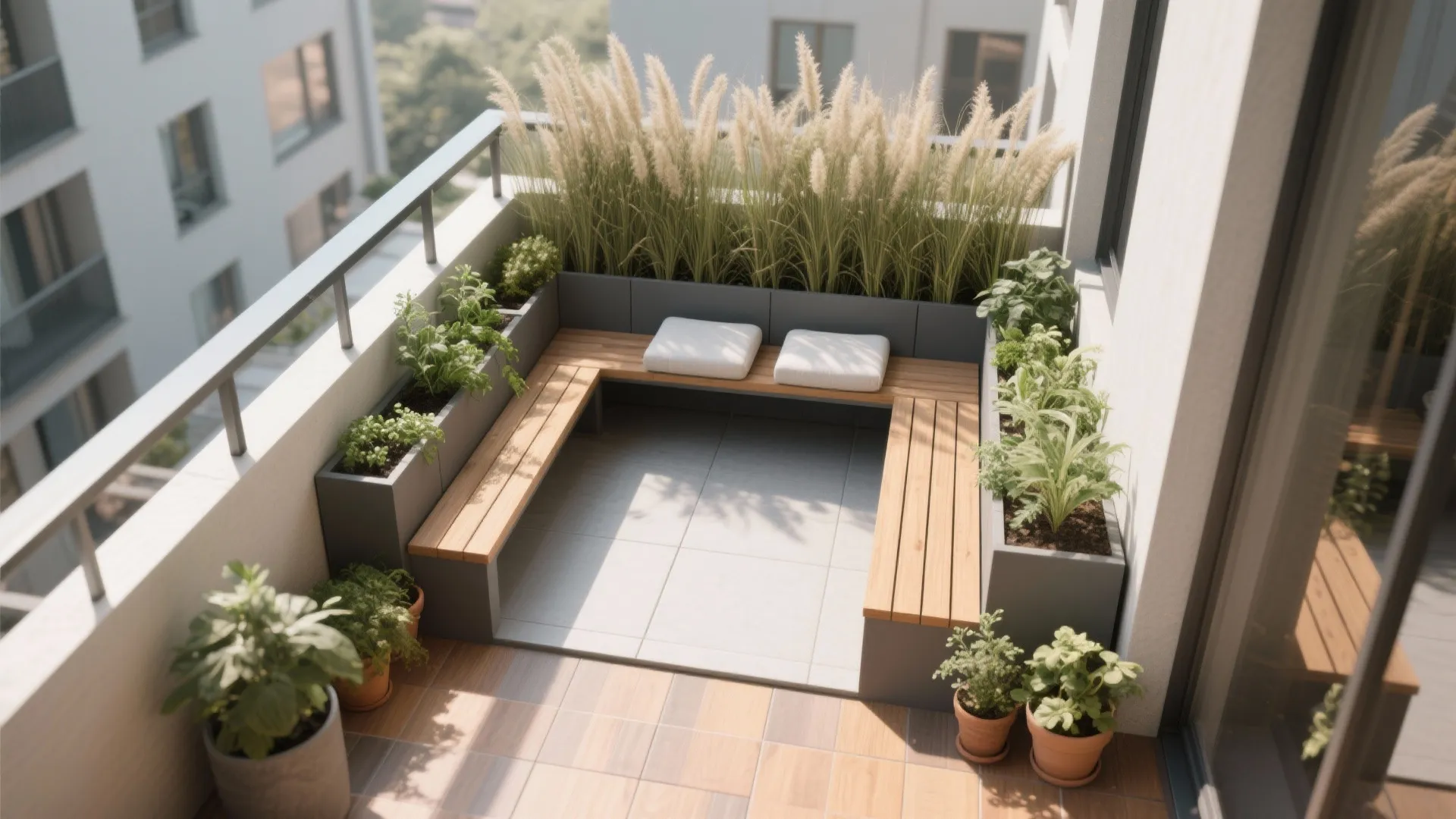 L-Shaped Planter–Seating Combo