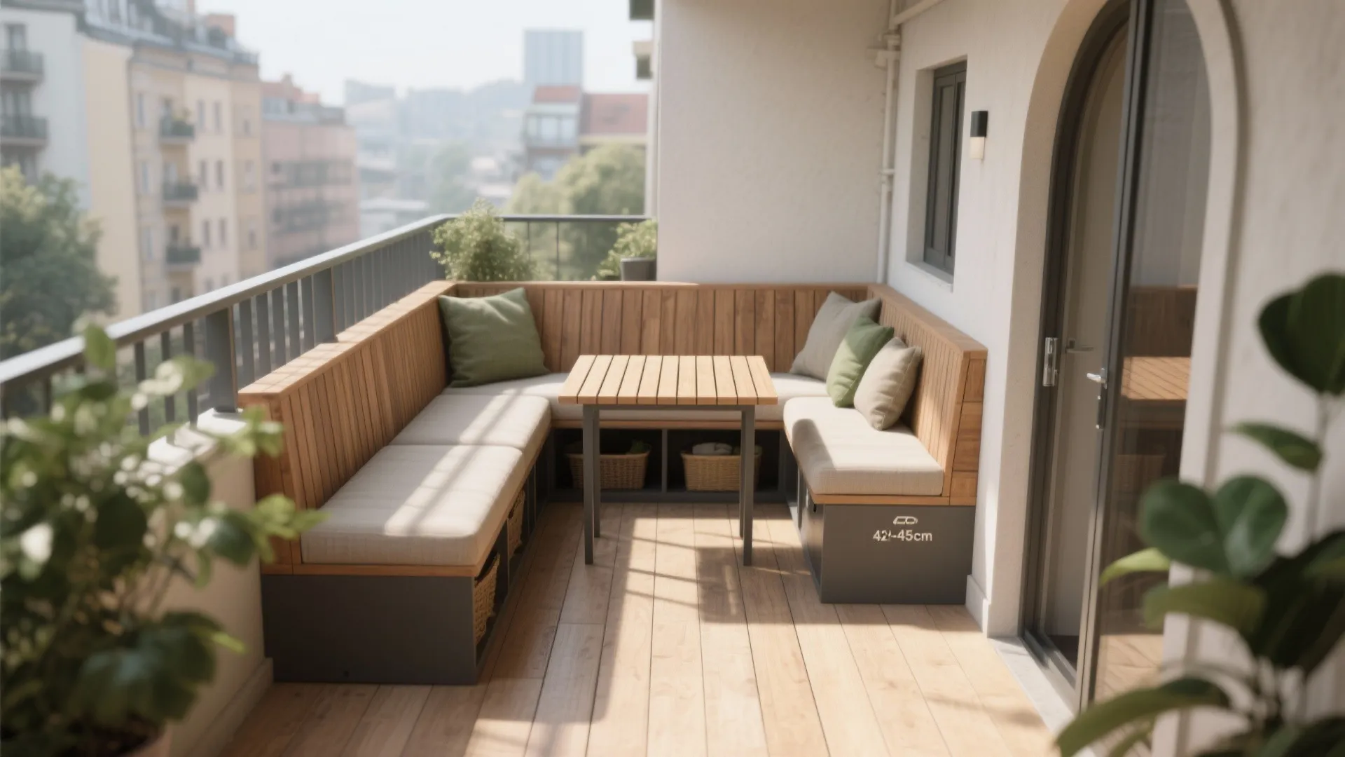 L-Shaped Seating to Free Floor Area