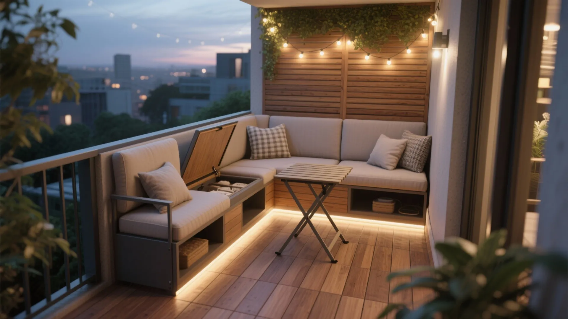 L-shaped modular seating that defines the corner