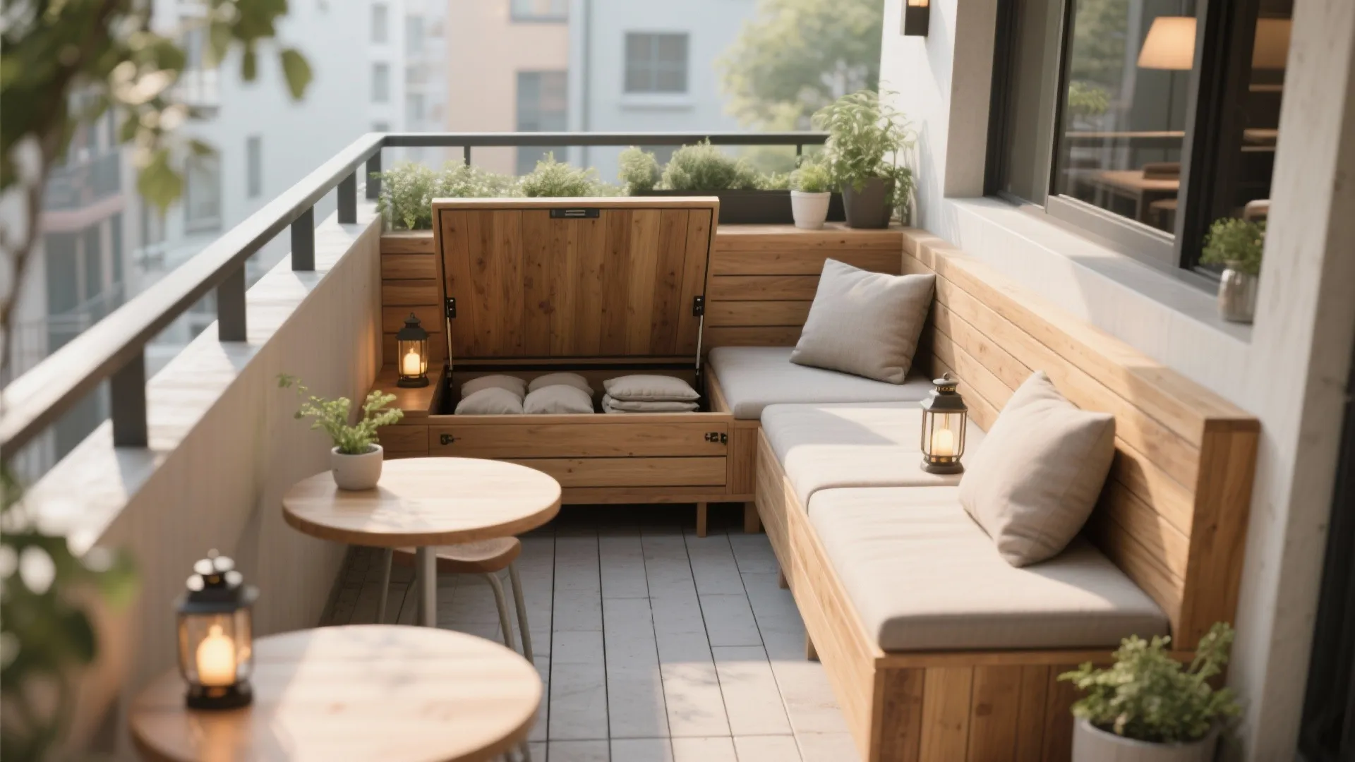 L-Shaped Seating with Hidden Storage