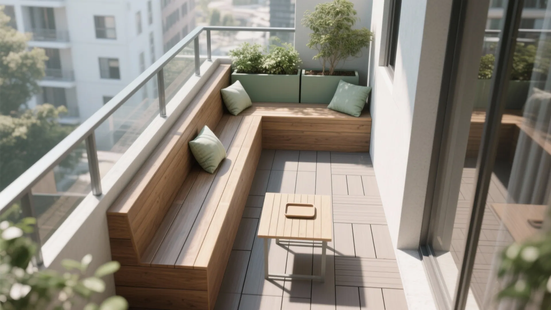L‑Shaped Seating for Small Balconies