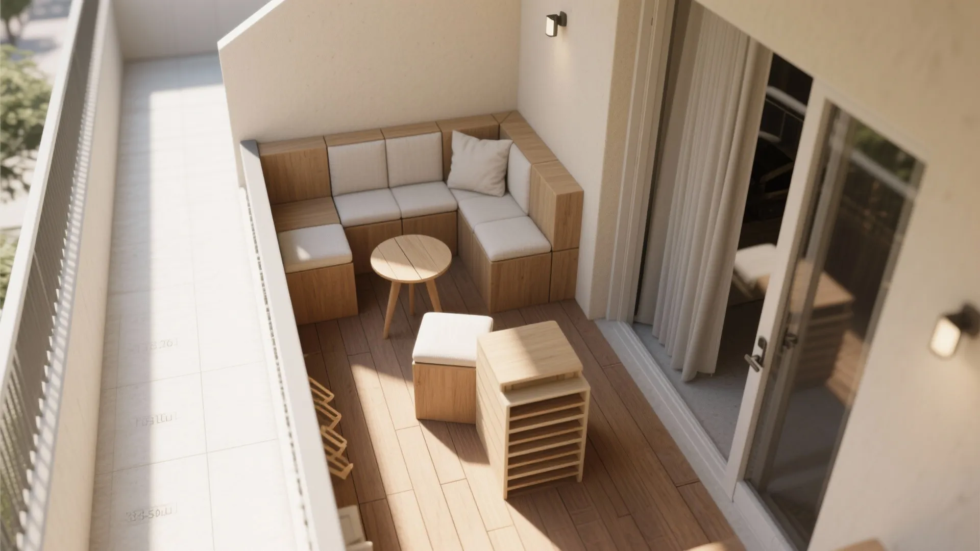 L-Shaped Seating Nook With a Folding Table