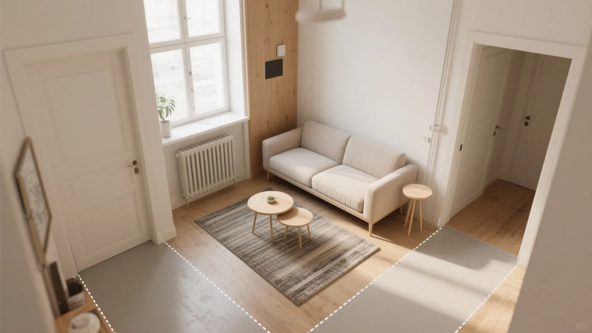 Compact L-Shaped Seating That Protects Pathways