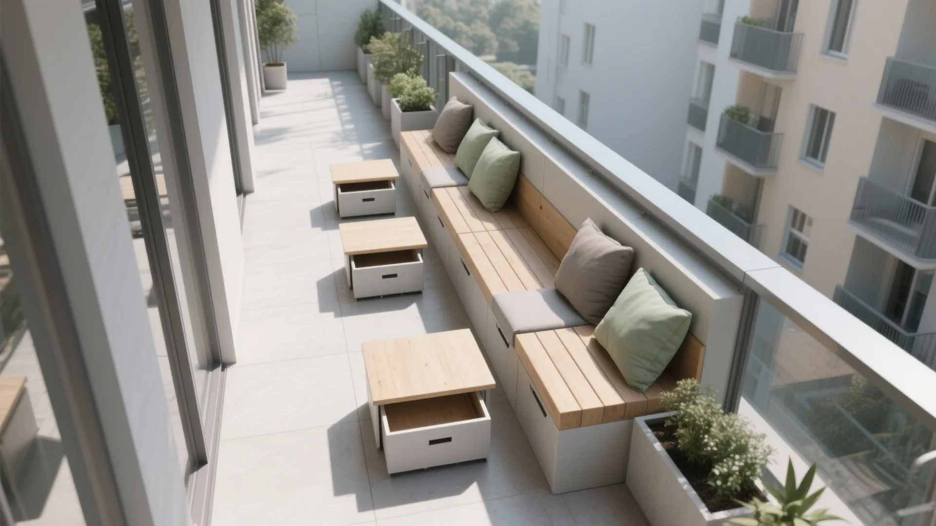 L-Shaped Seating to Free Up Floor Space