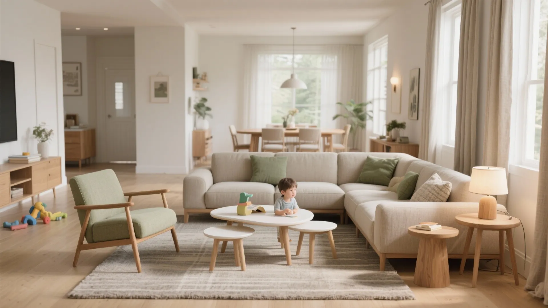 L-Shaped Seating and Versatile Layout