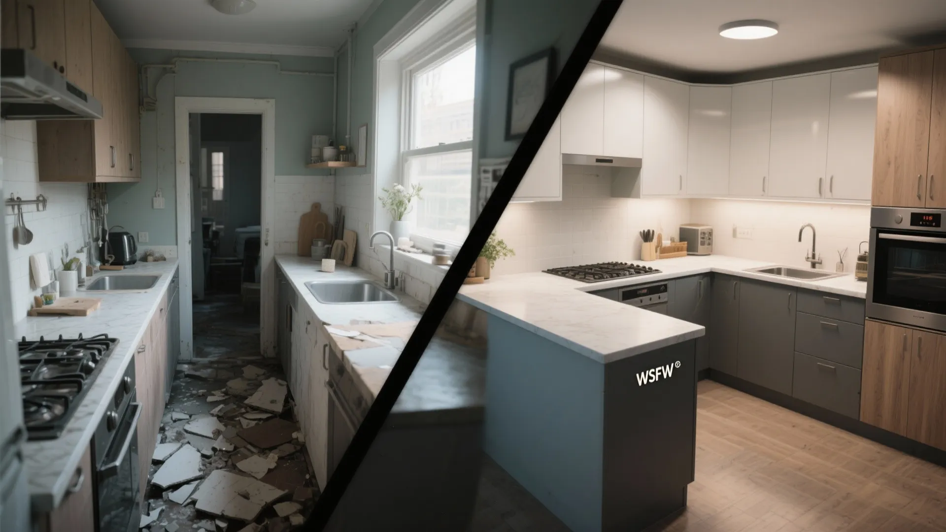 L-shaped layout that frees more counter space