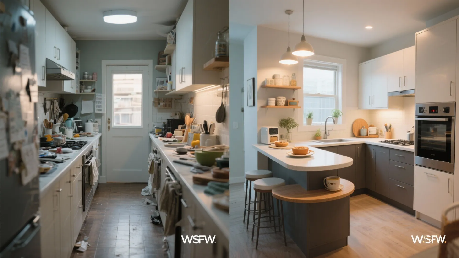 L-Shaped Layout that Frees Counter Space