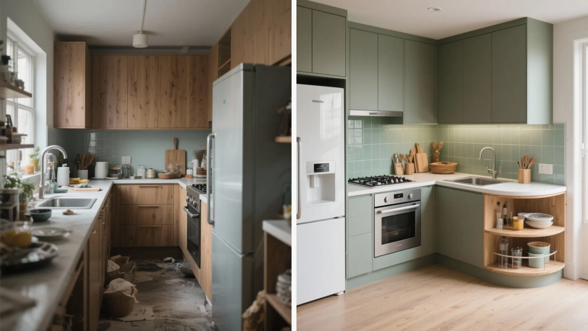 L-shaped layout to unlock counter space