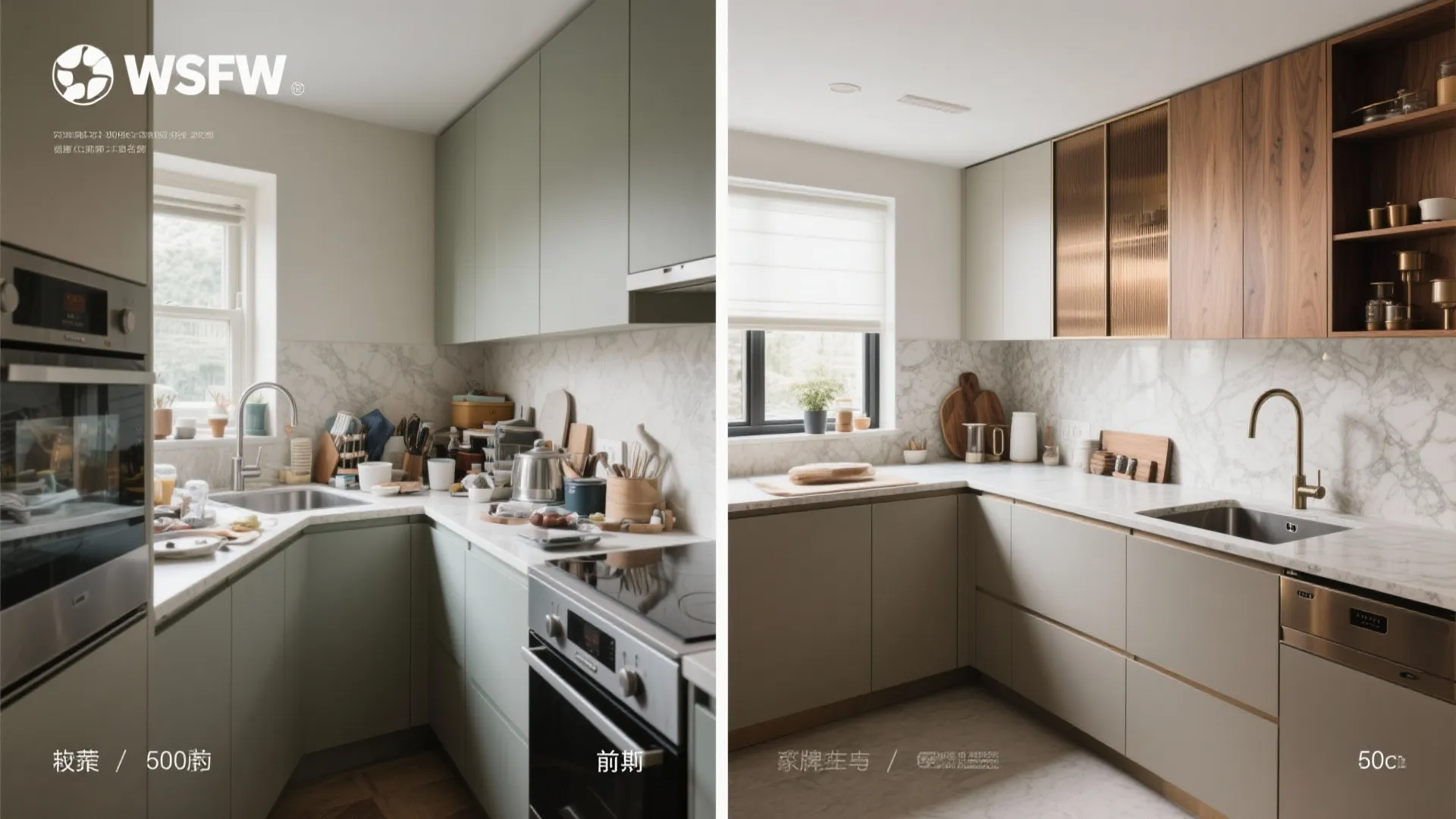 Smart L-shape that frees the counter