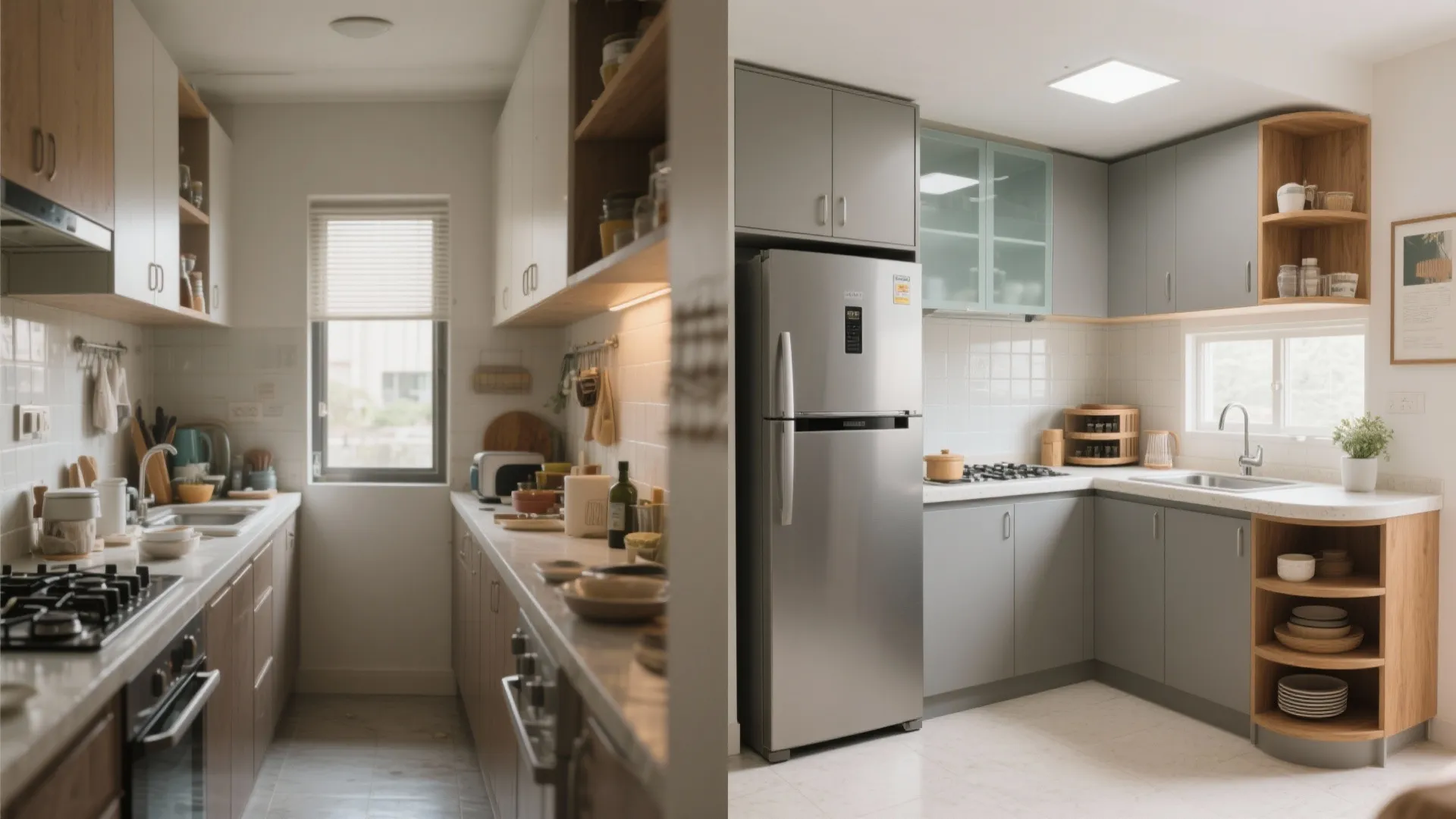 L-Shaped Layout That Frees Counter Space