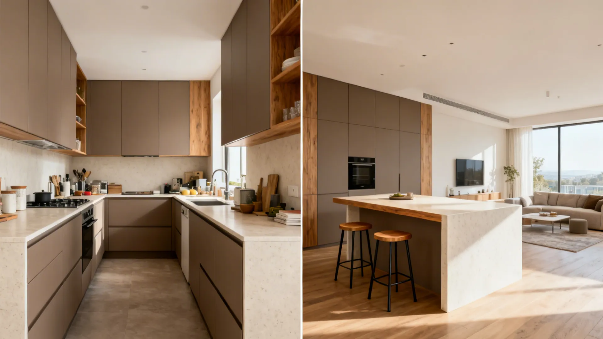 L-shaped layout to unlock counter runs