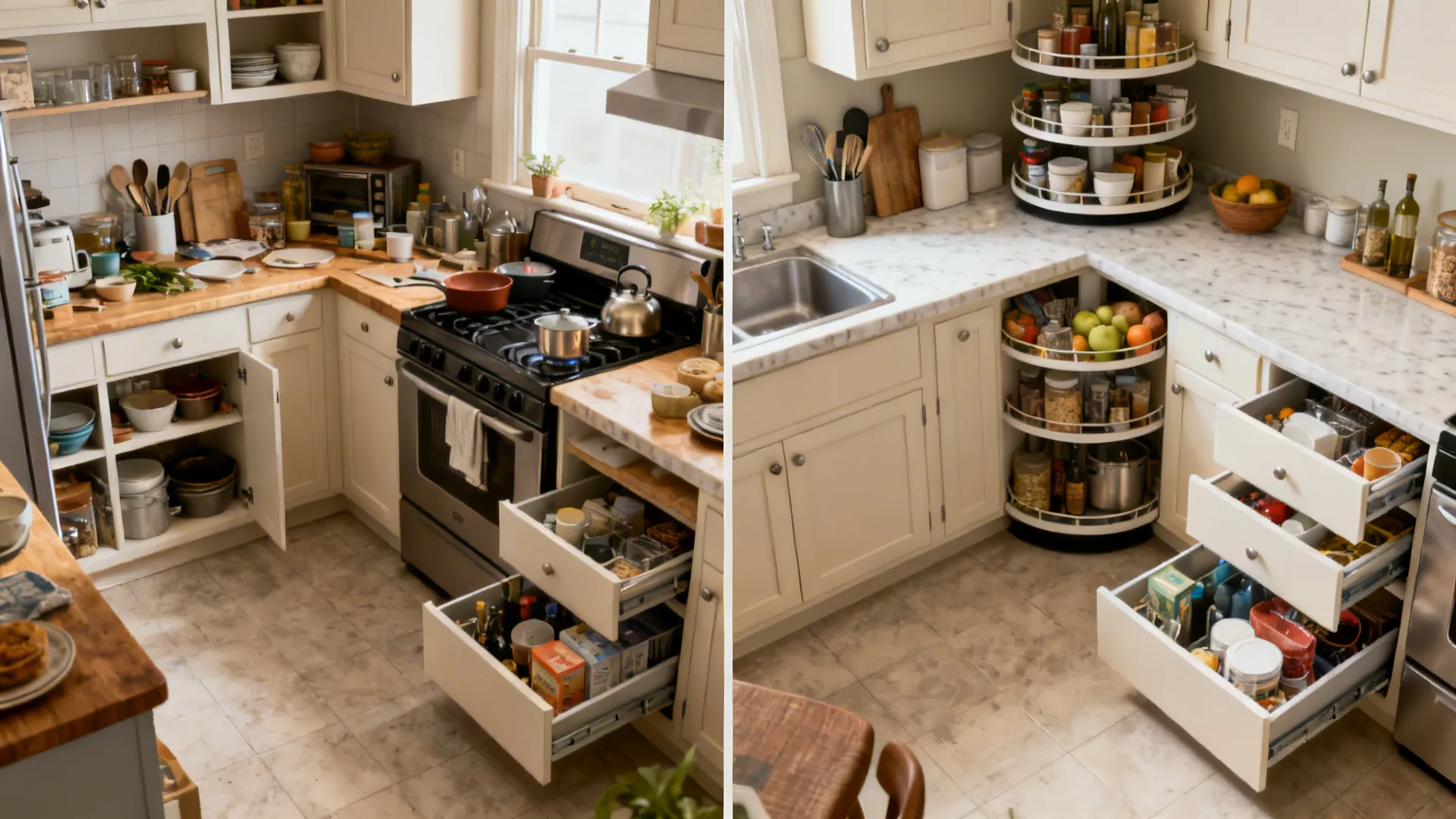 L-shaped layouts to unlock counter space