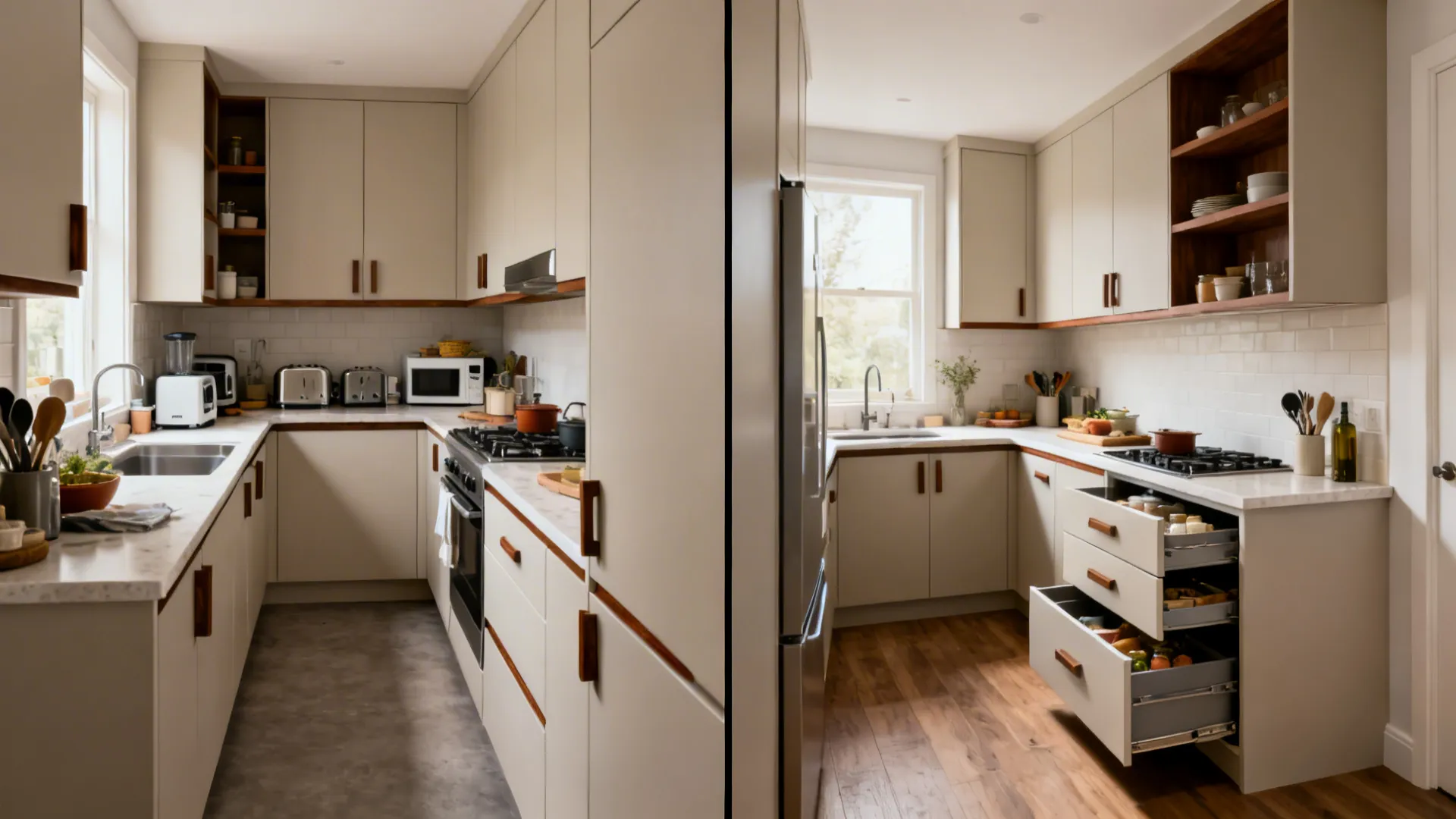 L-Shaped Layout to Free Counter Space